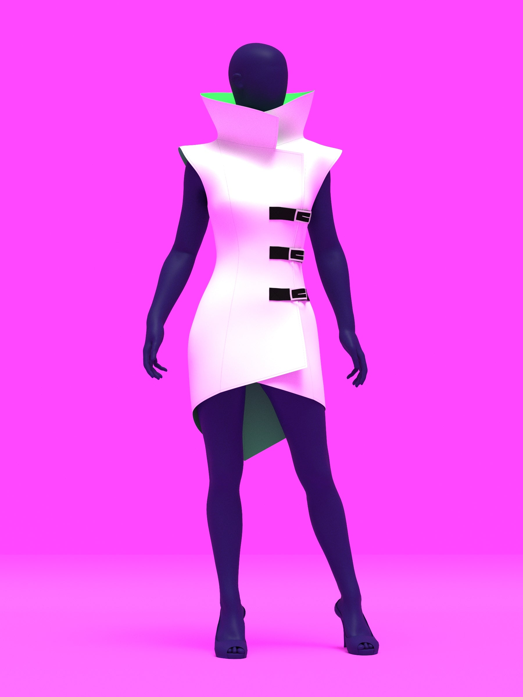 Mad Scientist Lab Coat (XS-XL) Drag Queen Halloween Costume Sewing Pattern Cosplay by Katkow Render Pose 2