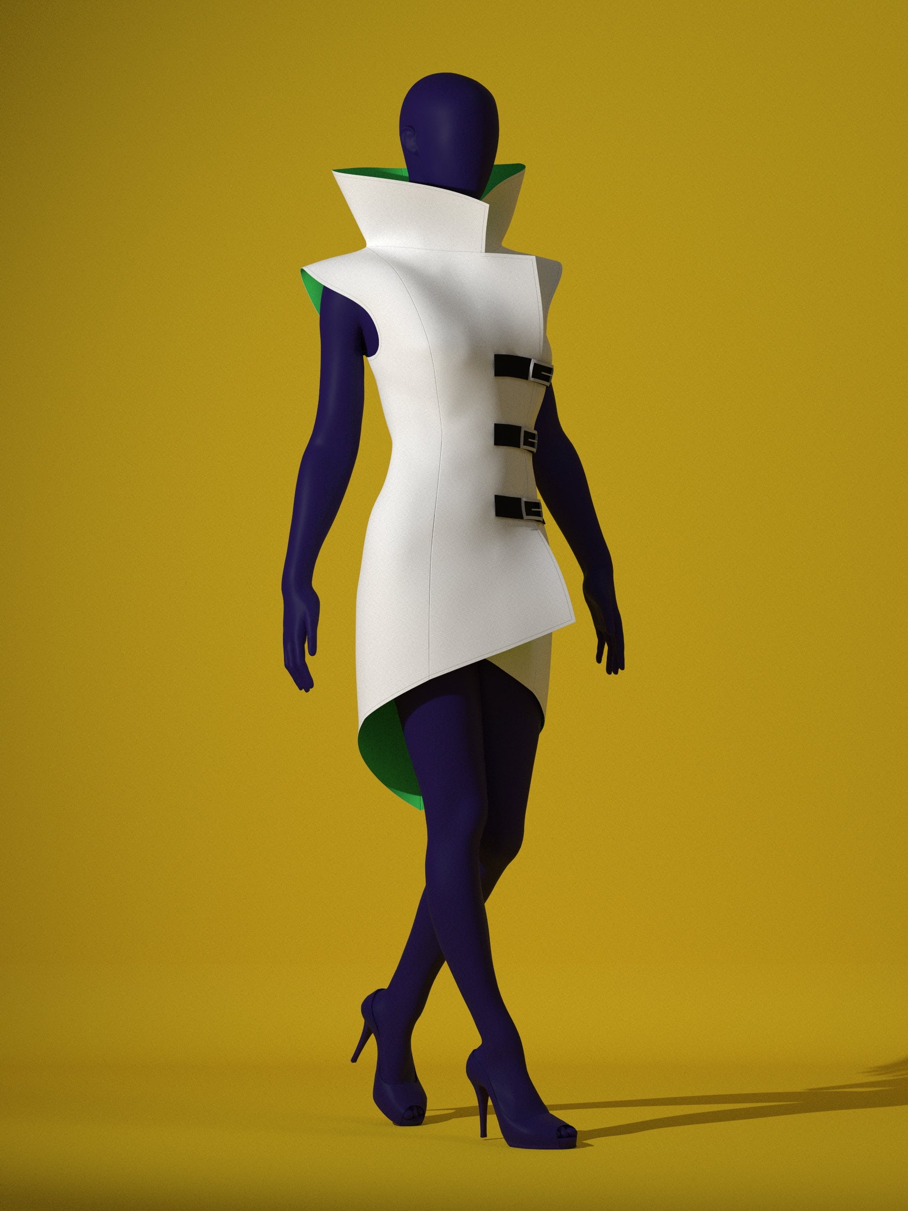 Mad Scientist Lab Coat (XS-XL) Drag Queen Halloween Costume Sewing Pattern Cosplay by Katkow Render Pose