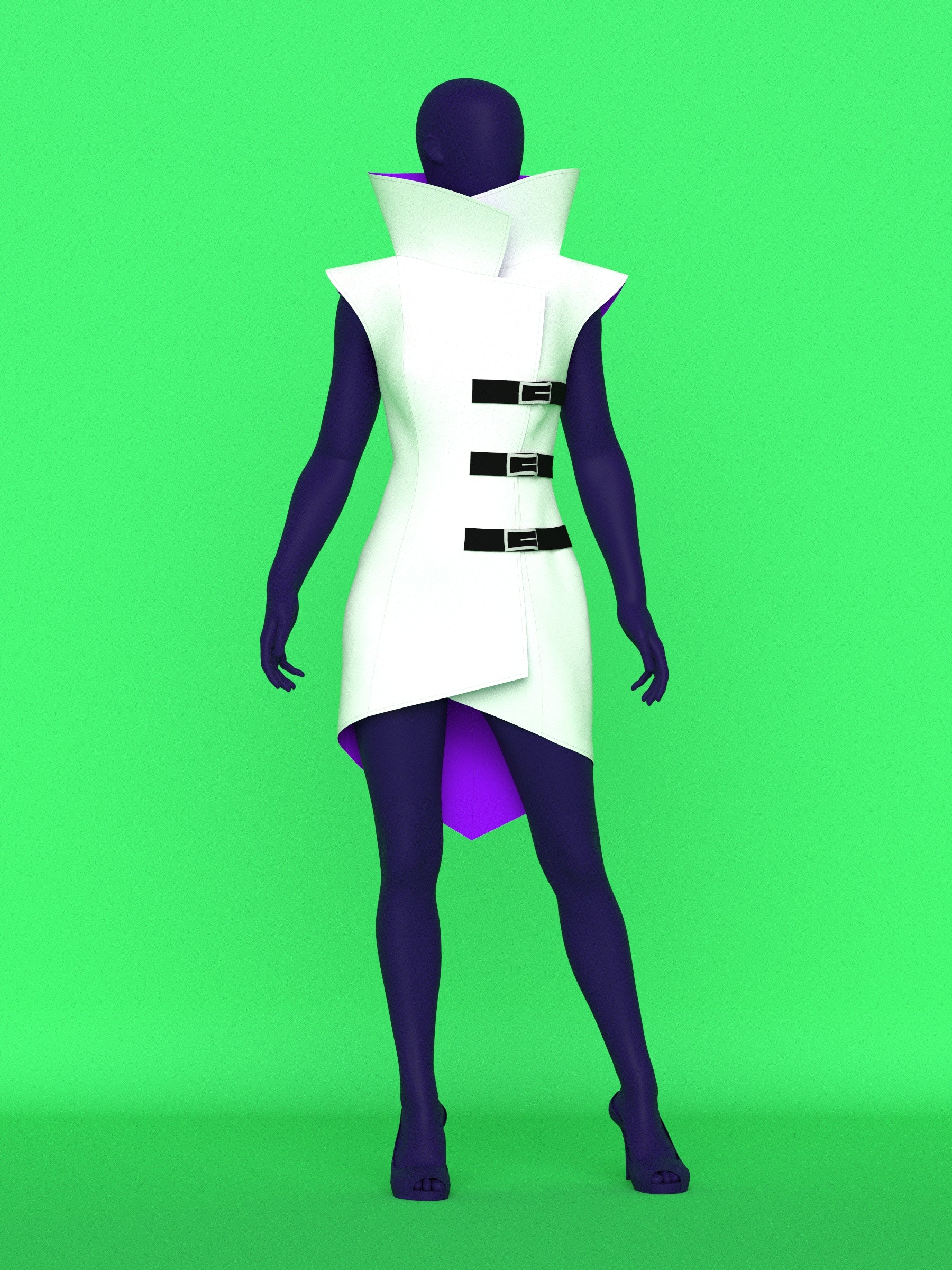 Mad Scientist Lab Coat (XS-XL) Drag Queen Halloween Costume Sewing Pattern Cosplay by Katkow Render Pose 2