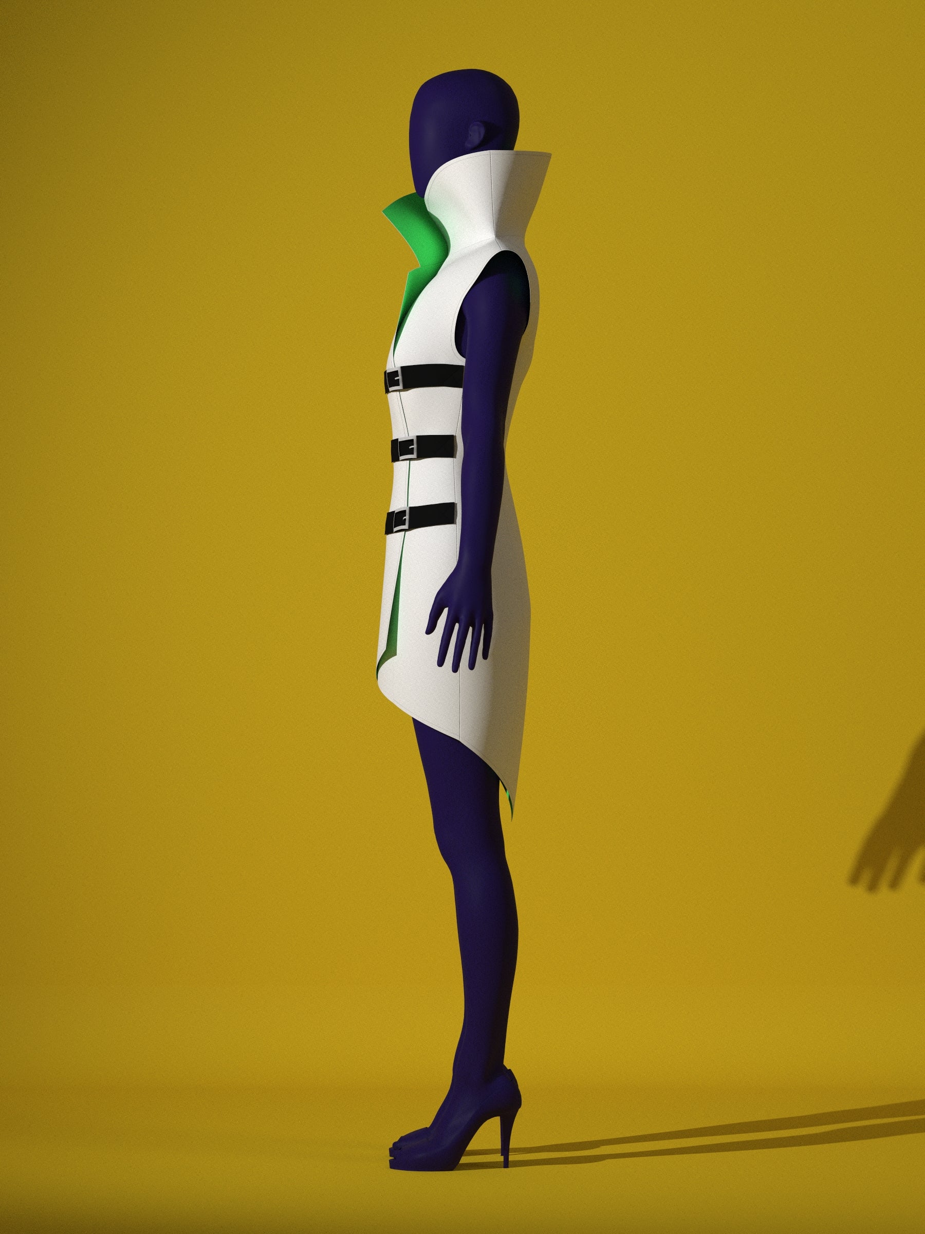 Mad Scientist Lab Coat (XS-XL) Drag Queen Halloween Costume Sewing Pattern Cosplay by Katkow Render Side