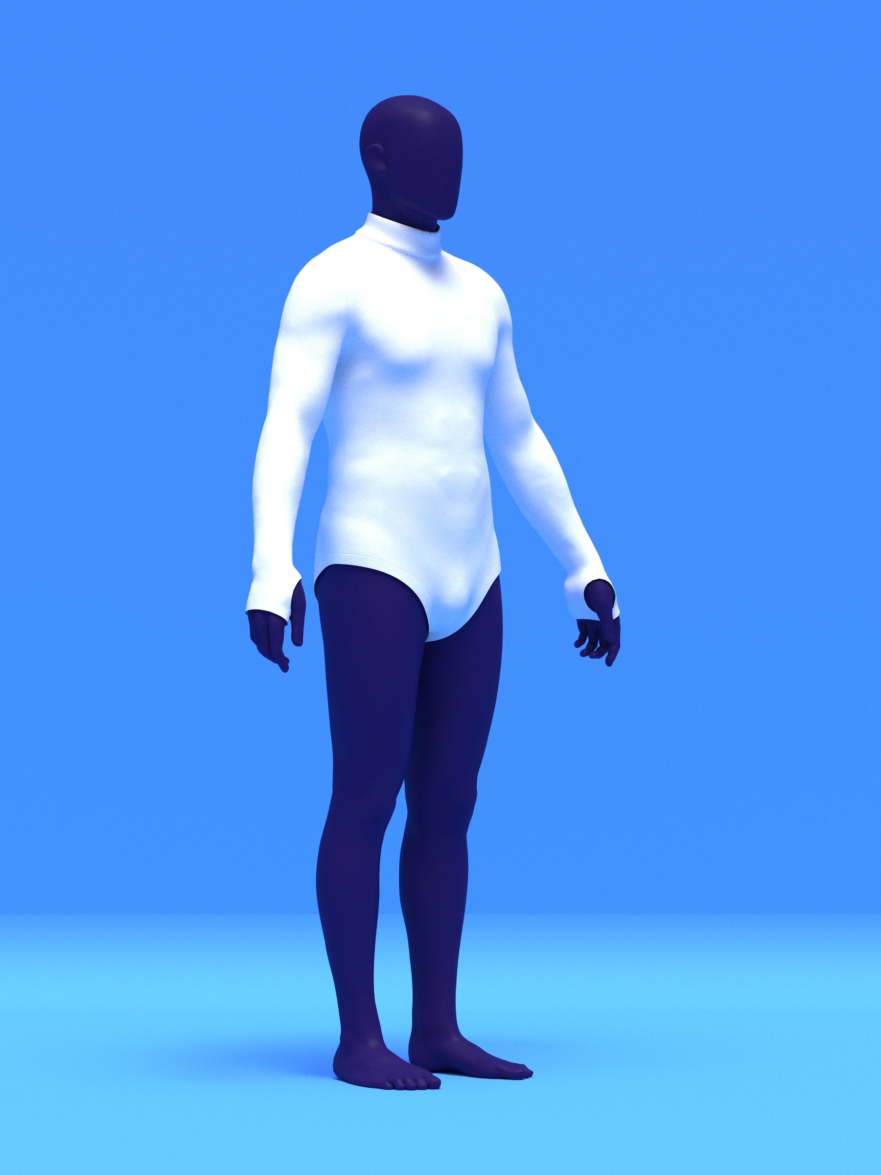 Men's Long Sleeve Leotard Sewing Pattern For Cosplay and Dancewear Stretch Easy Sew by Katkow Angle