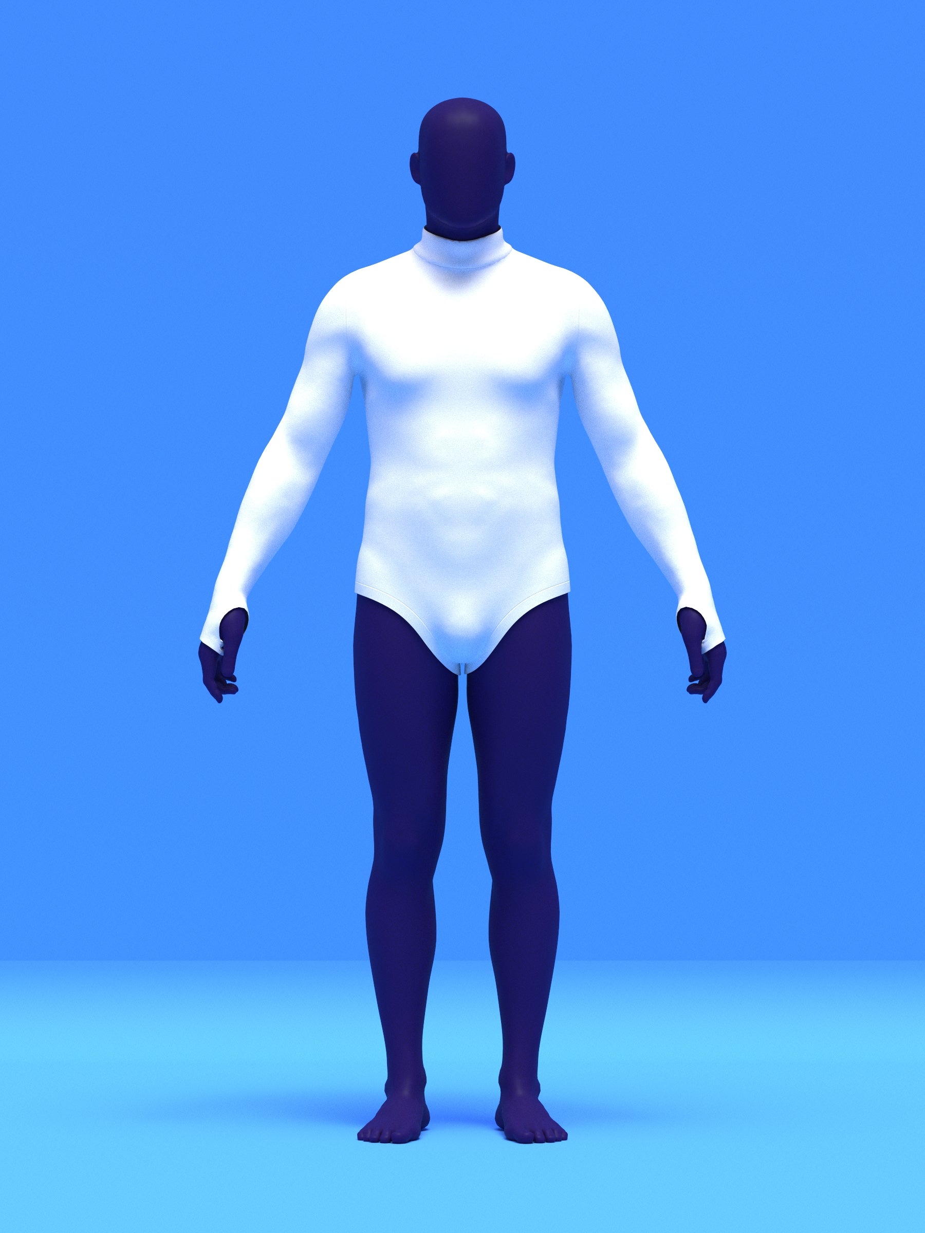 Men's Long Sleeve Leotard Sewing Pattern For Cosplay and Dancewear Stretch Easy Sew by Katkow Front