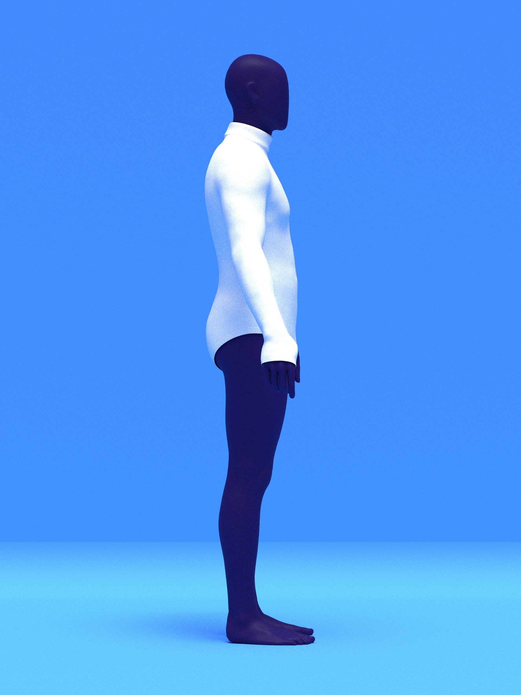 Men's Long Sleeve Leotard Sewing Pattern For Cosplay and Dancewear Stretch Easy Sew by Katkow Side