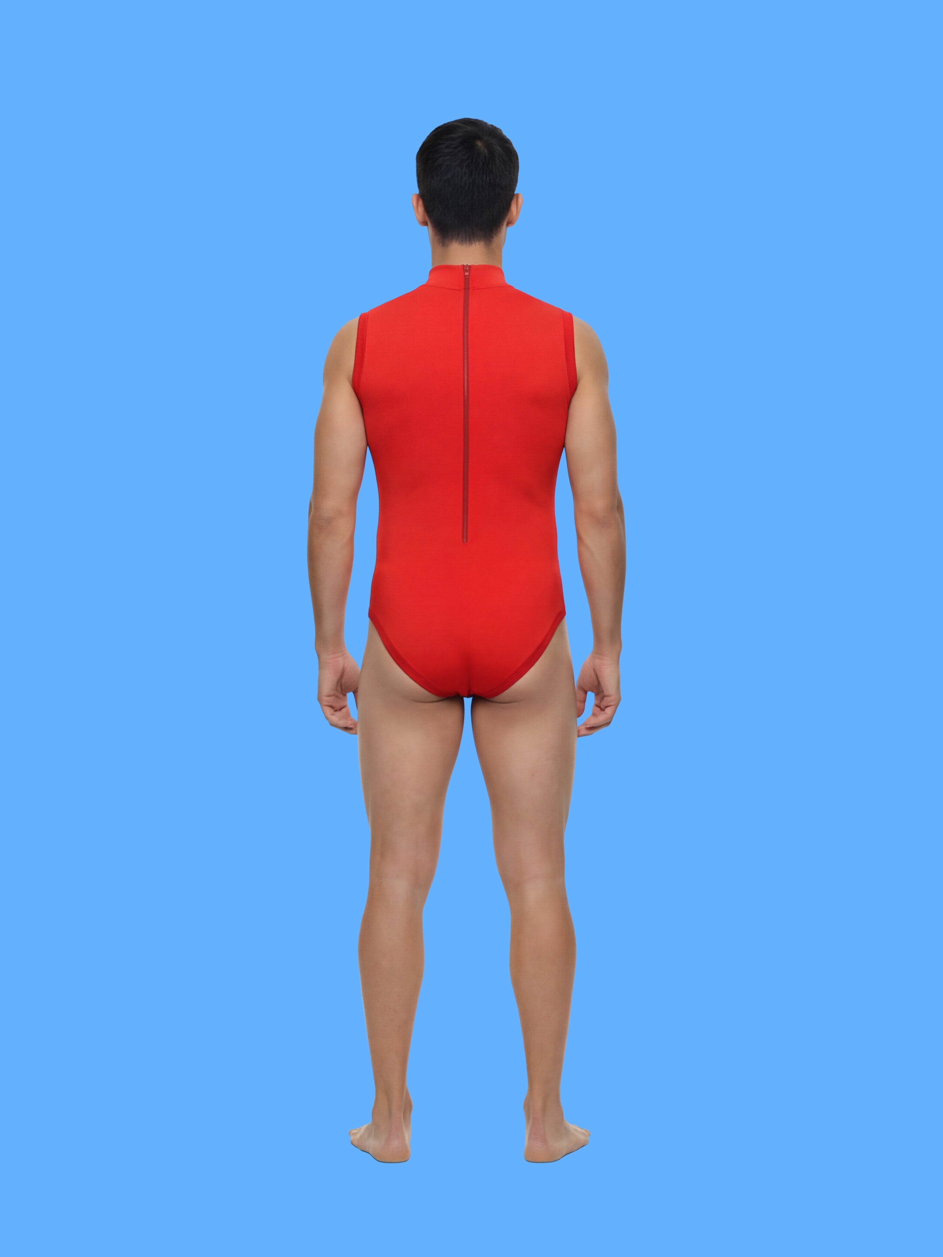 Men's Sleeveless Leotard Sewing Pattern for Cosplay and Dancewear Stretch Bodysuit Onesie Superhero Suit Costume model back