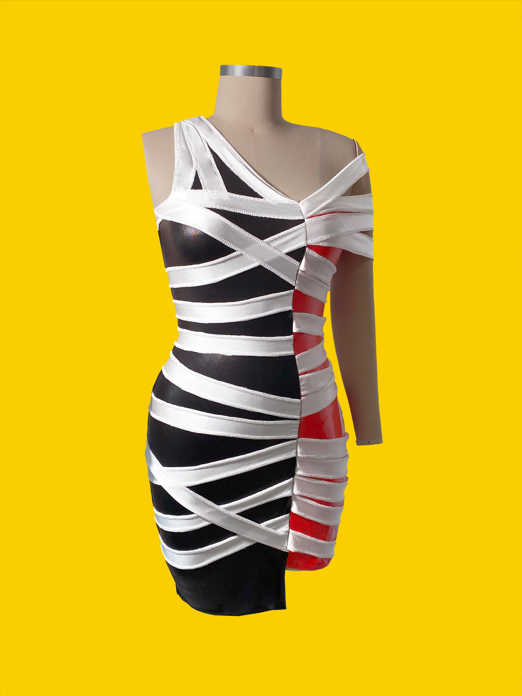 Mummy Stretch Dress (XS-XL) Drag Queen Halloween Costume Sewing Pattern Garment Front