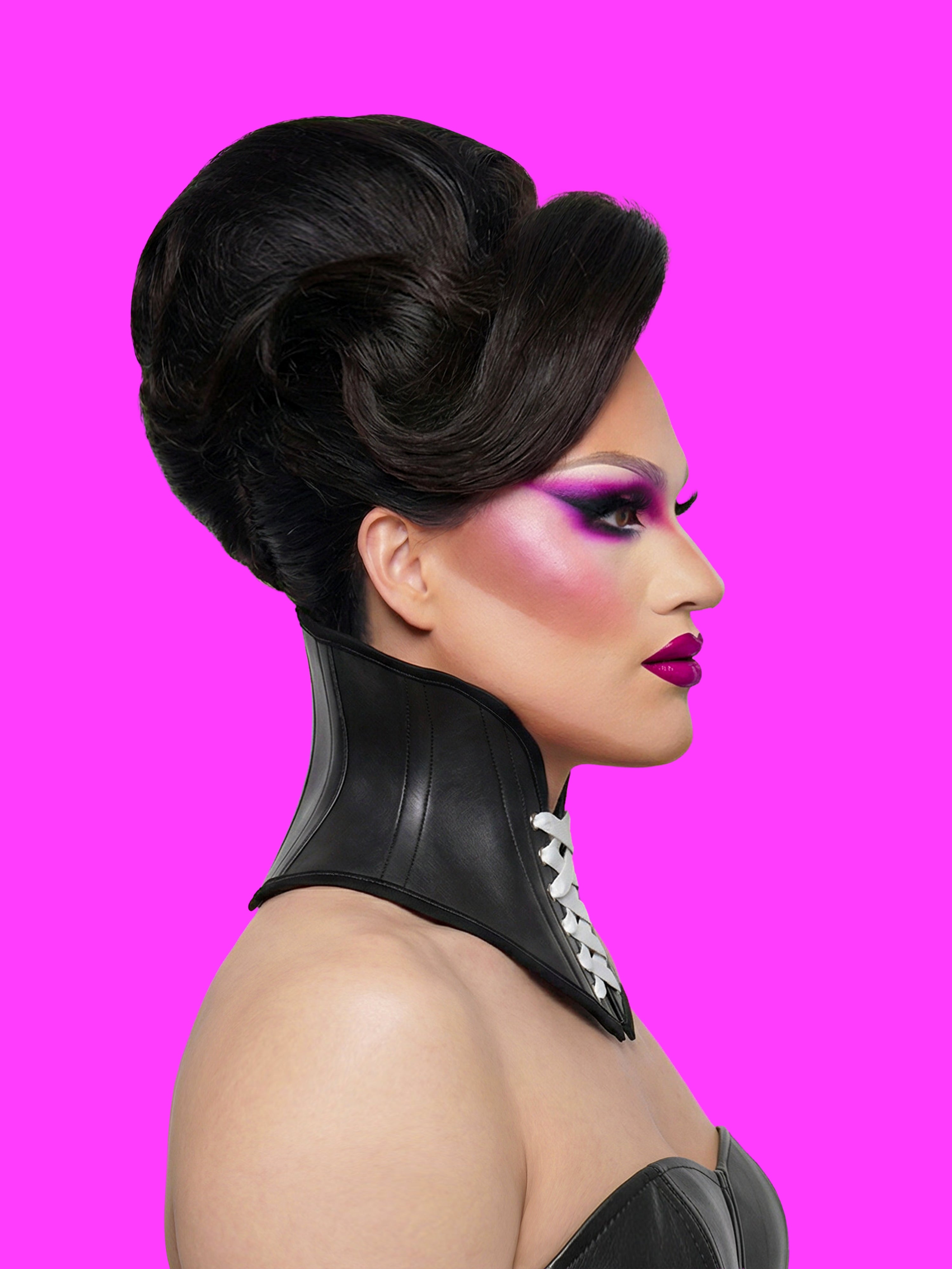 Open High Collar Neck Corset Sewing Pattern for Drag queens Cosplay Costume Alternative Goth Outfit by Katkow side