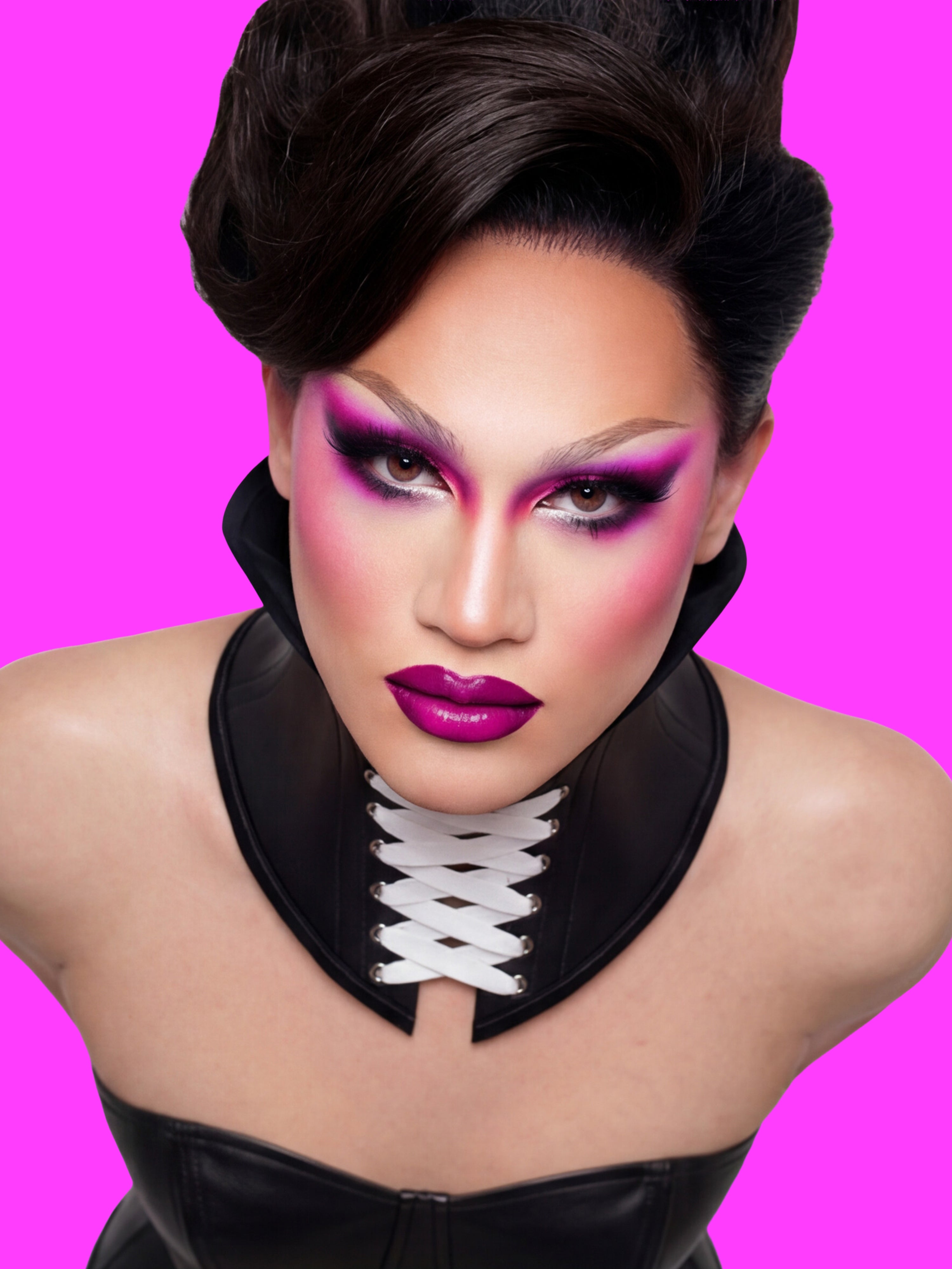 Open High Collar Neck Corset Sewing Pattern for Drag queens Cosplay Costume Alternative Goth Outfit by Katkow top zoom