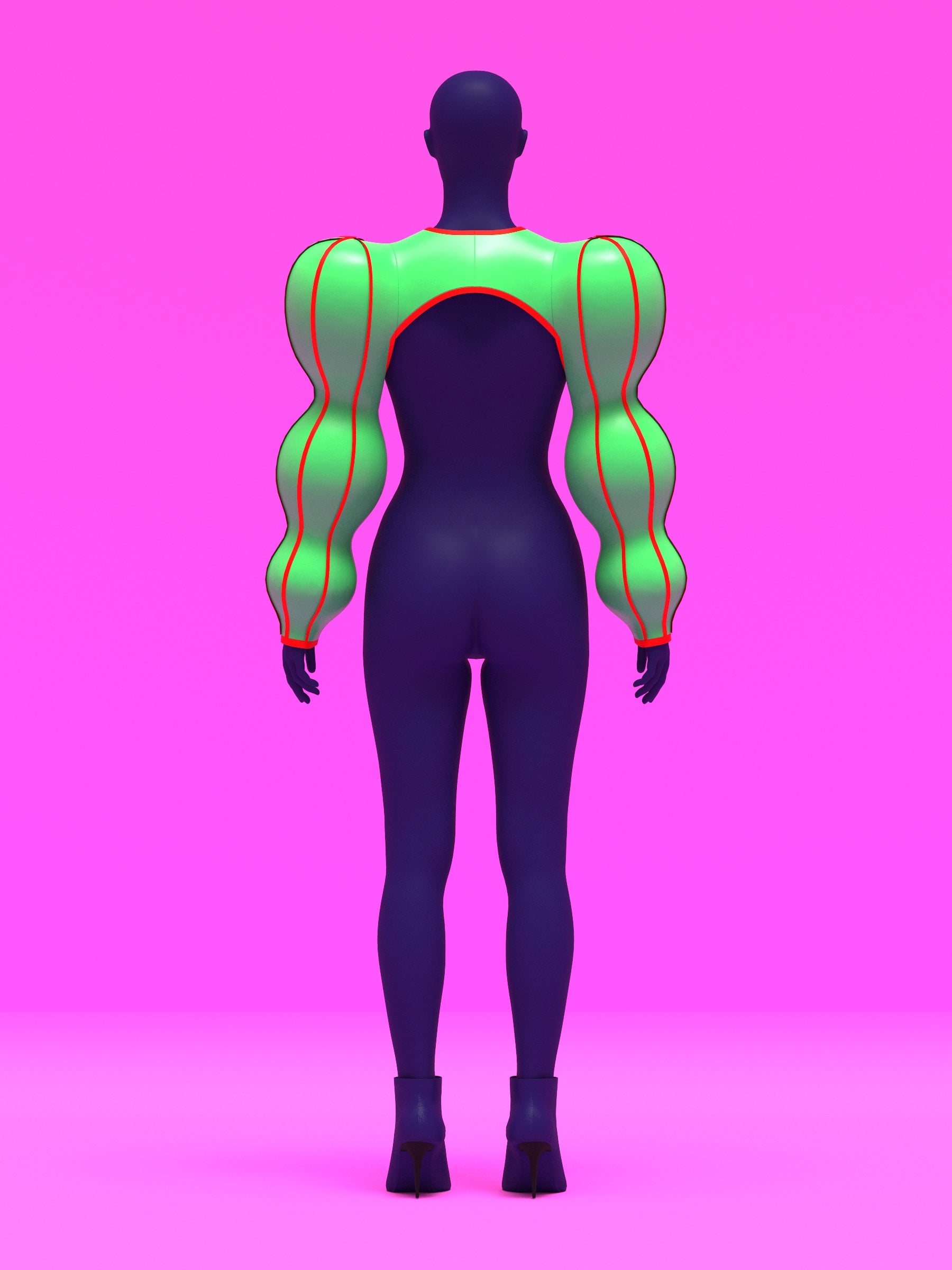 Ornament Ball Sleeve Shrug Sewing Pattern Top for Drag Queens Holiday Festive Outfit Costume Big Sleeves back