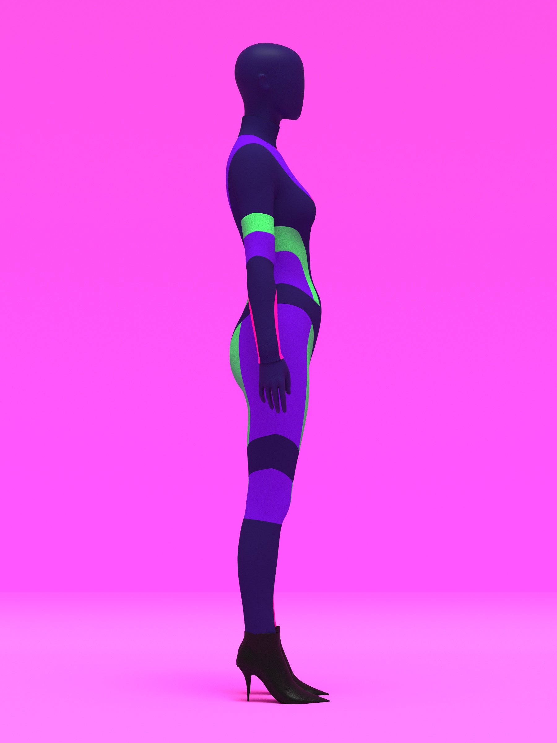 Paneled Catsuit Bodysuit Sewing Pattern For Drag Queens Costume by Katkow Stretch Garment Side