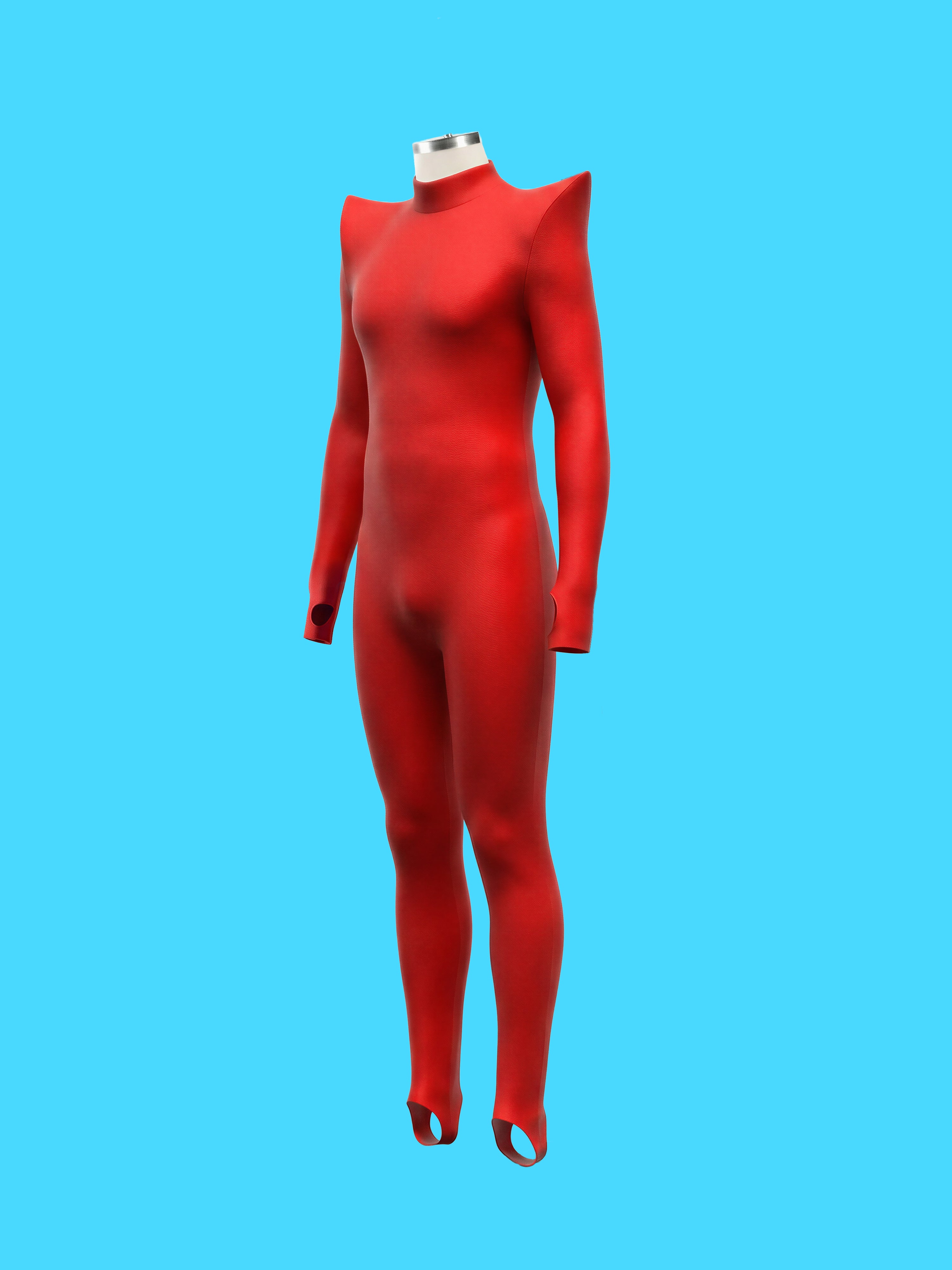 Men's Pointed Shoulder Catsuit Sewing Pattern for cosplay and superhero suit builds stretch bodysuit dancewear costume onesie adult jumpsuit by Katkow side