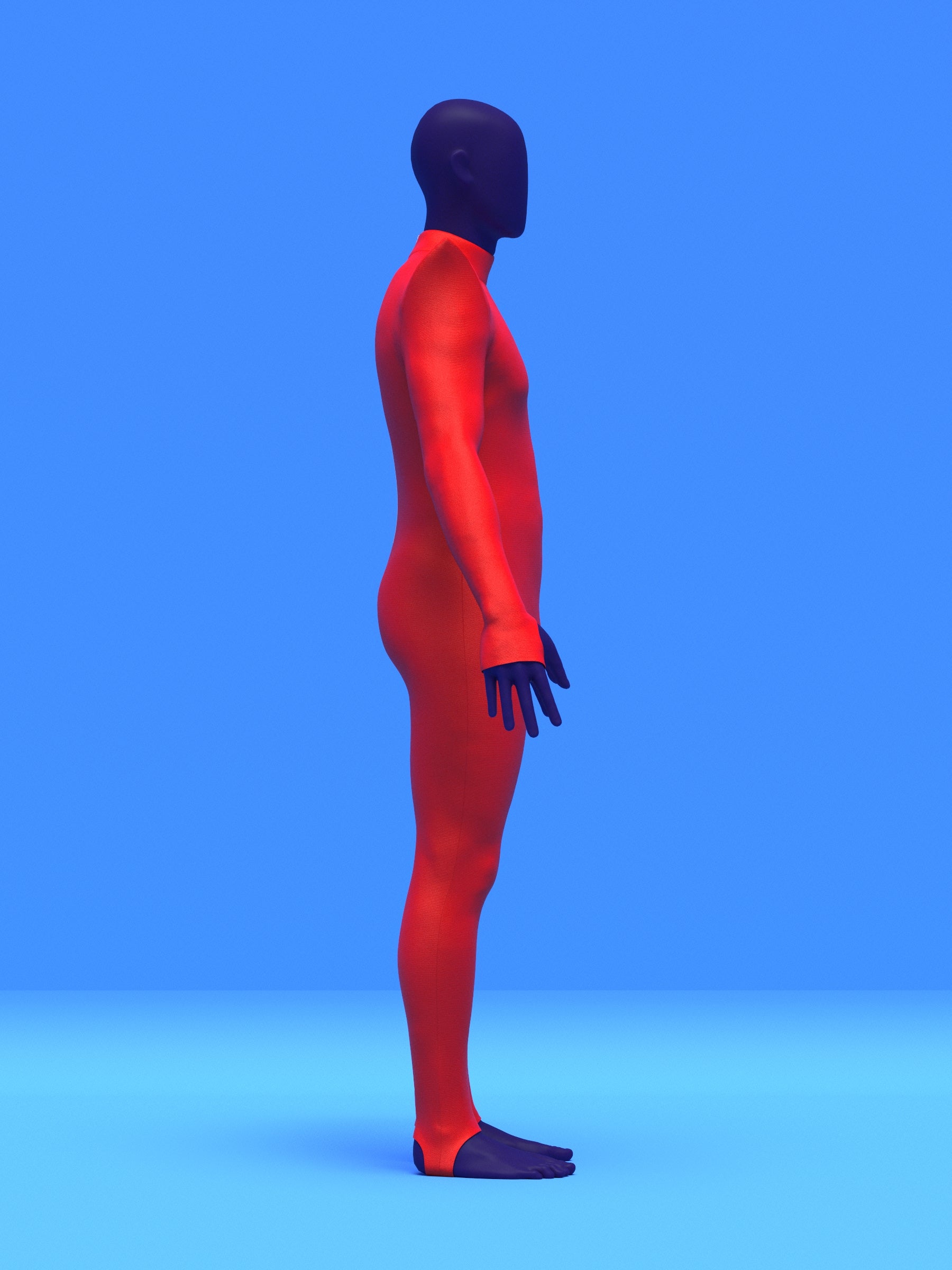 Men's Pointed Shoulder Catsuit Sewing Pattern for cosplay and superhero suit builds stretch bodysuit dancewear costume onesie adult jumpsuit by Katkow side