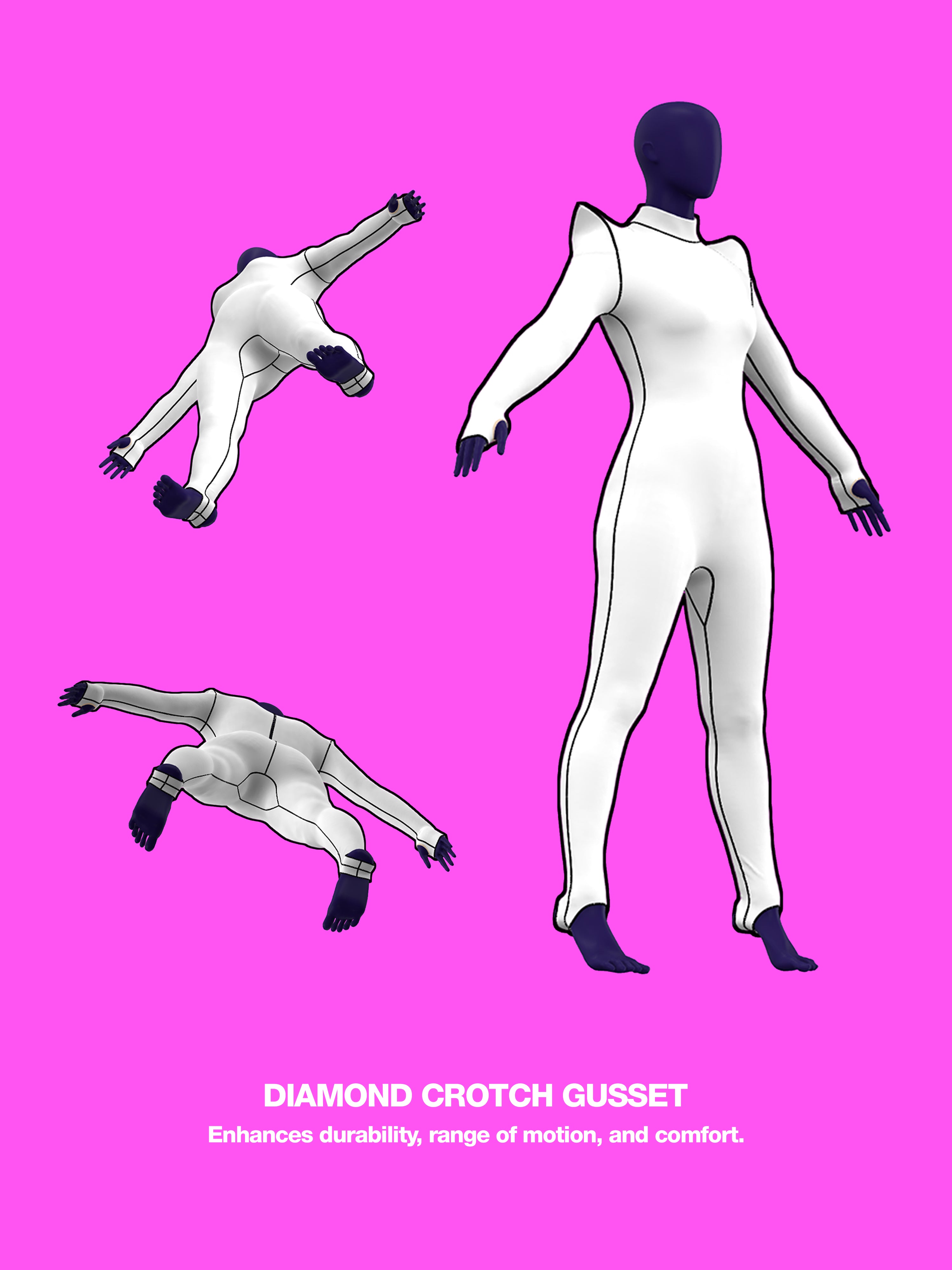 Pointed Shoulder Catsuit Sewing Pattern For Drag Queens Stretch Bodysuit Leotard Dancewear Easy Sew Beginner Pattern by Katkow Crotch Gusset