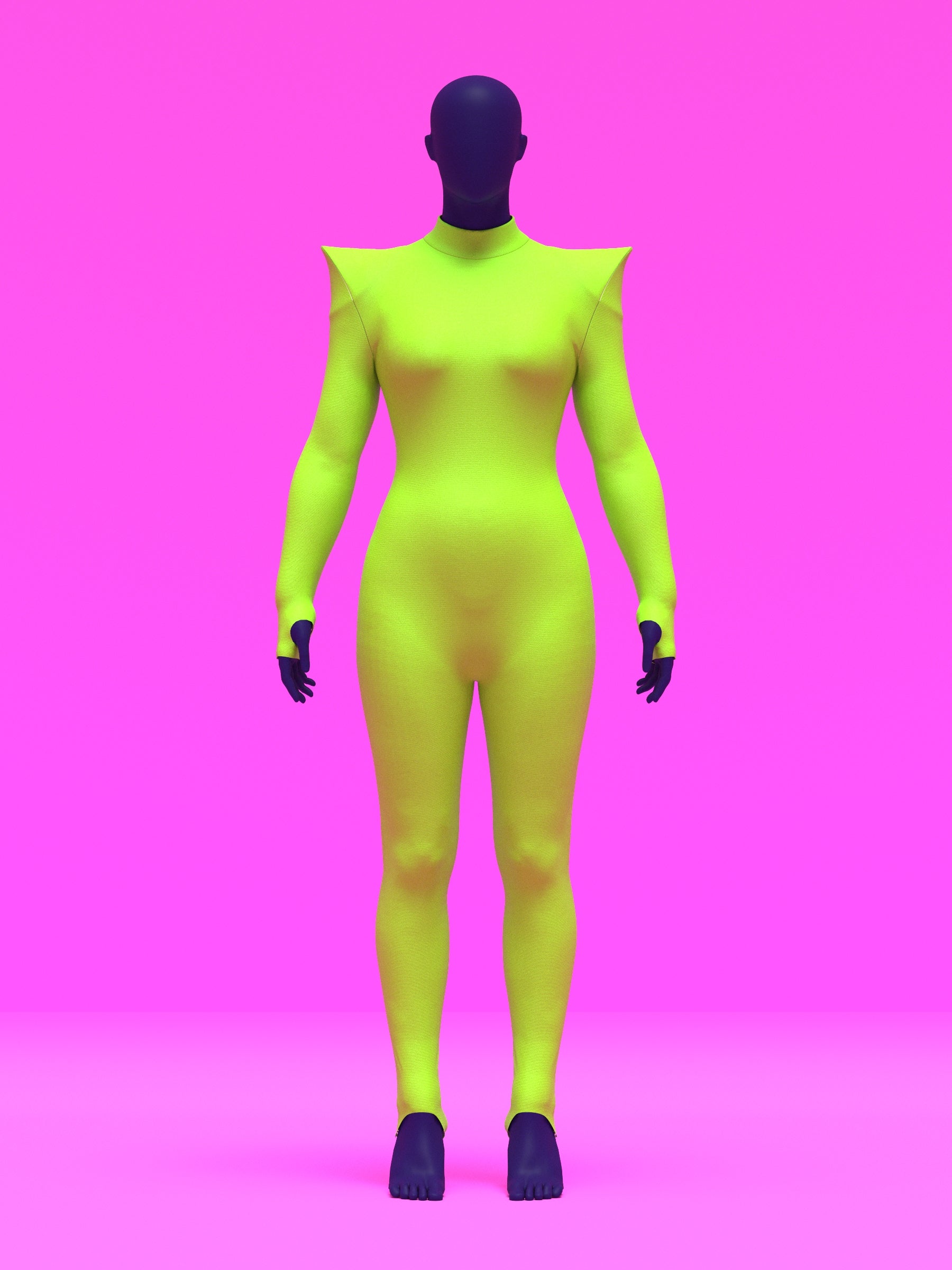 Pointed Shoulder Catsuit Sewing Pattern For Drag Queens Stretch Bodysuit Leotard Dancewear Easy Sew Beginner Pattern by Katkow Front