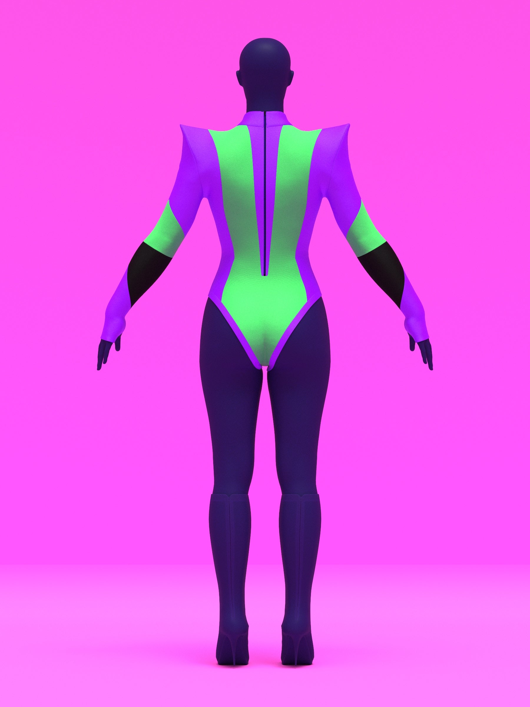 Pointed Shoulder Color-block Leotard Sewing Pattern For Drag Queens Cosplay Cutouts Stretch Dance Outfit Bodysuit by Katkow