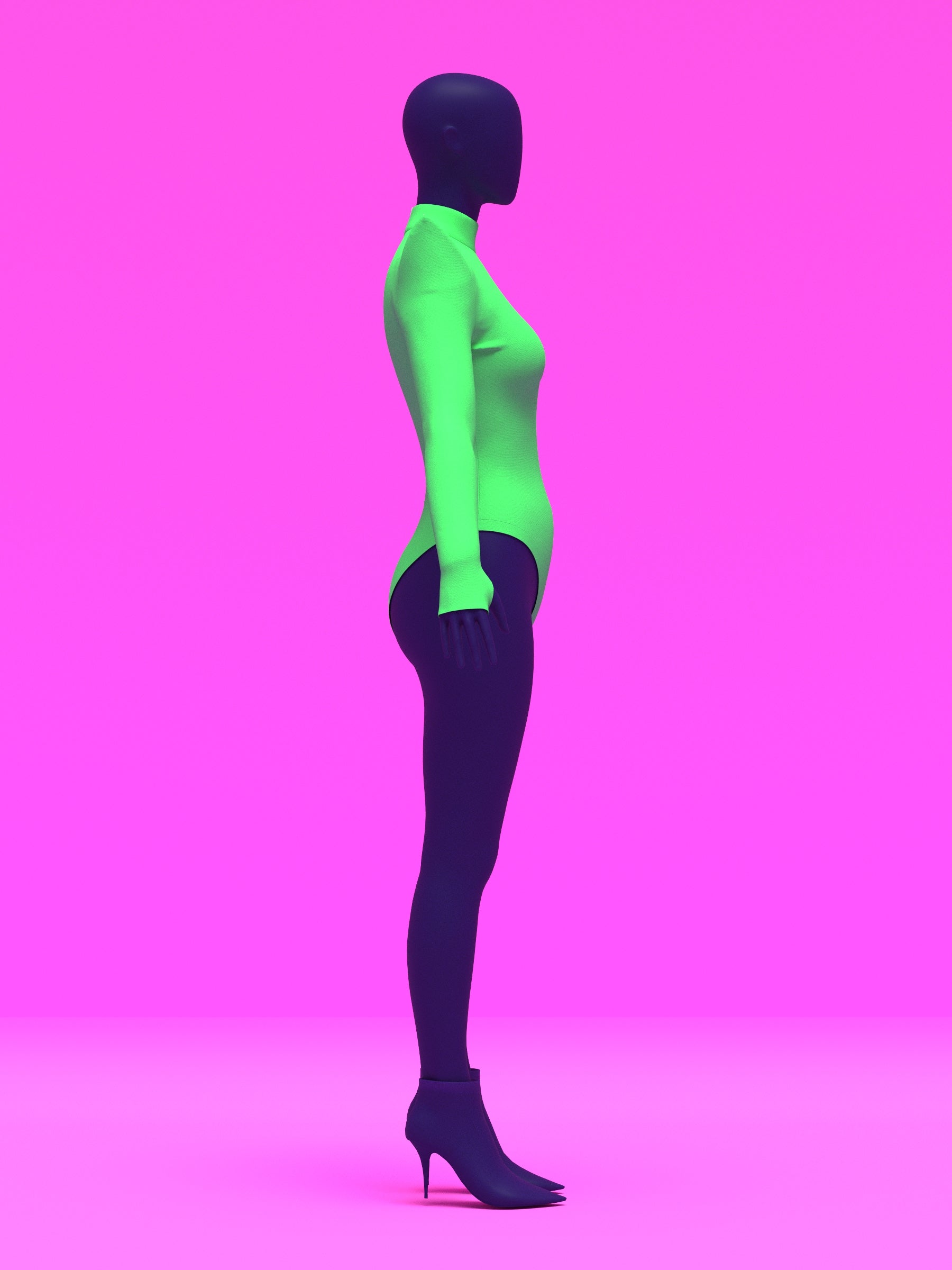 Pointed Shoulder Leotard Sewing Pattern For Drag Queens Cosplay by Katkow Stretch outfit side