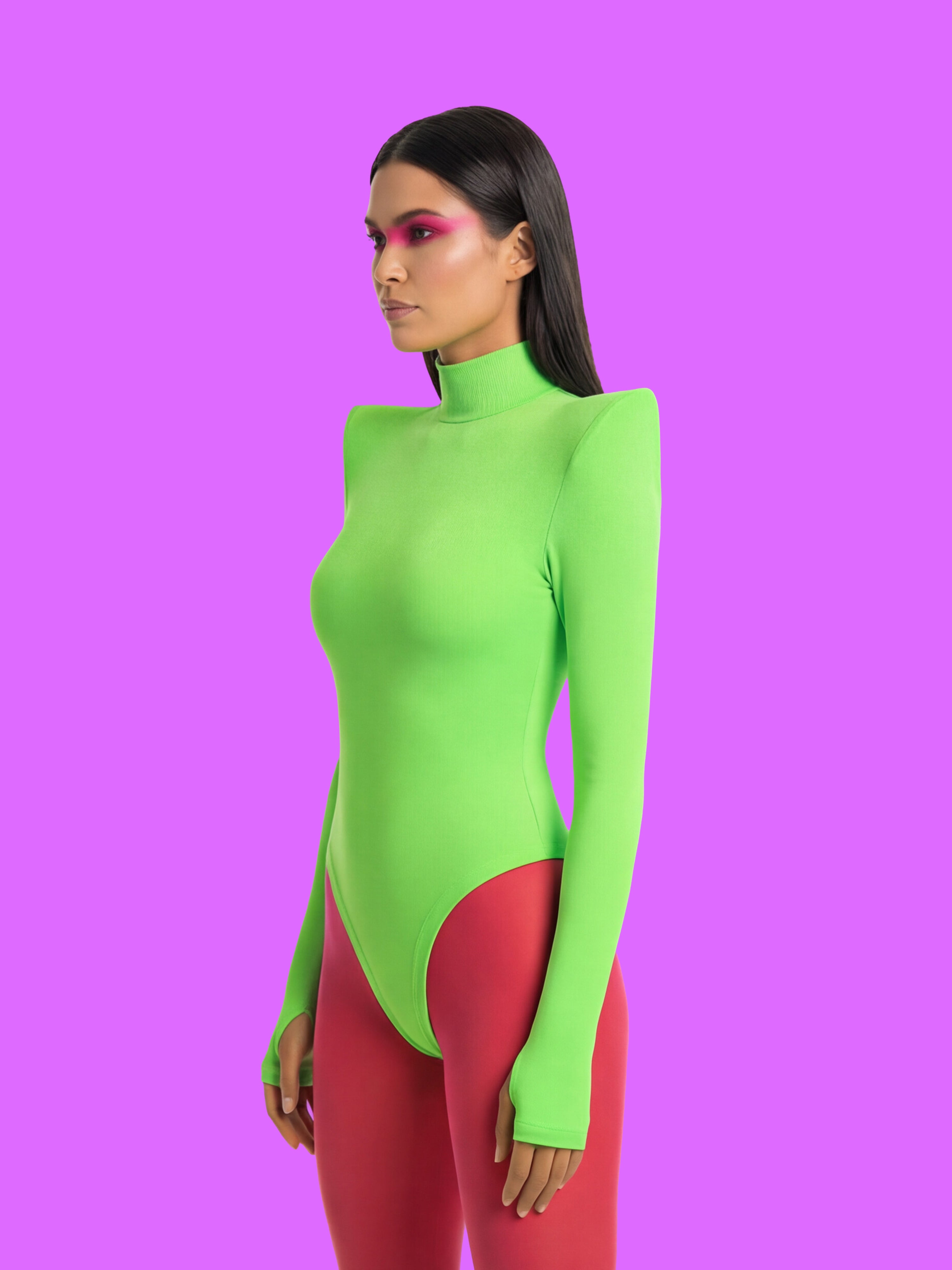 Pointed Shoulder Leotard Sewing Pattern For Womens Cosplay by Katkow Stretch Dancewear Bodysuit Long Sleeve