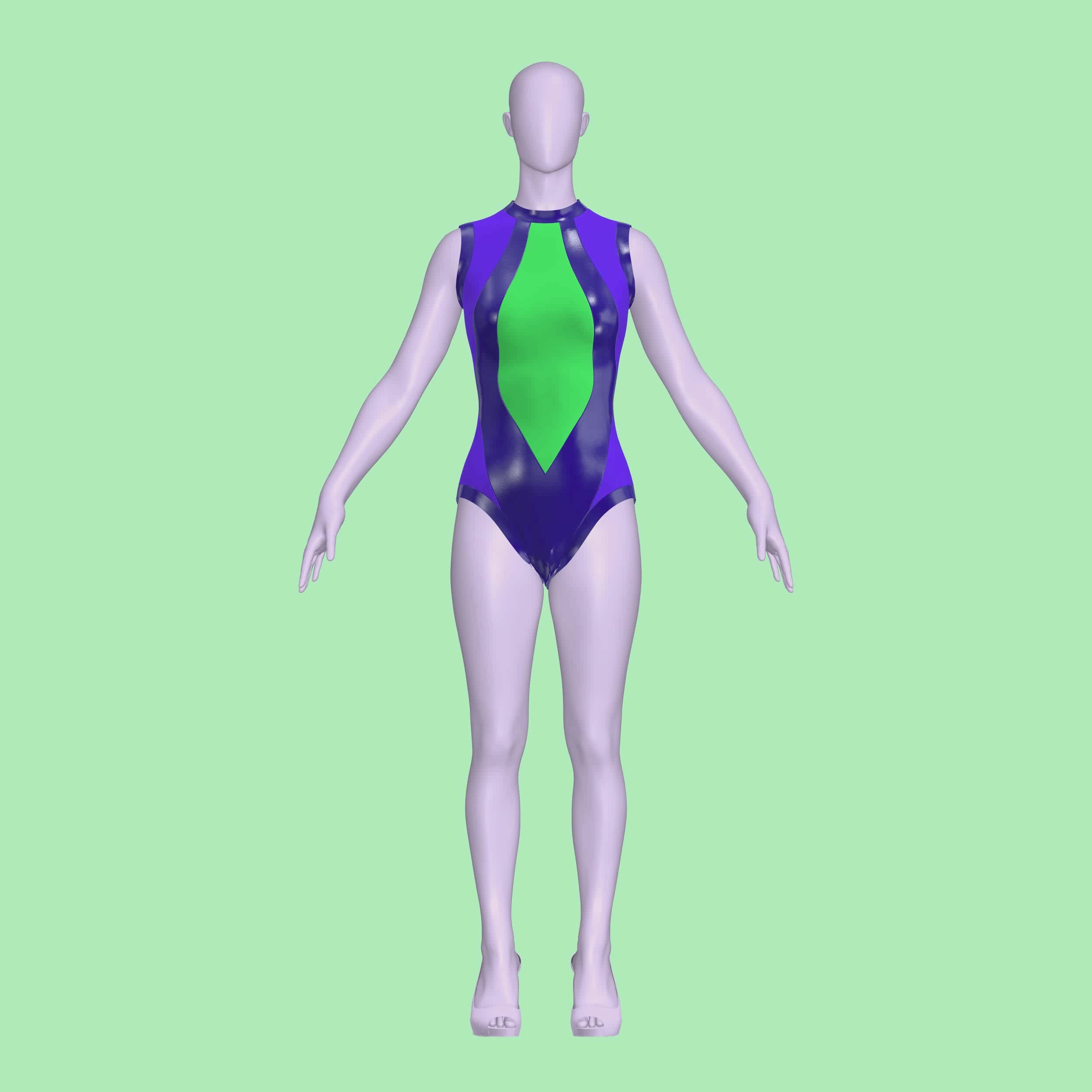 Sleeveless Cutout Leotard Sewing Pattern for Drag Queens by Katkow - Cosplay Goth Rave Festival Dance wear