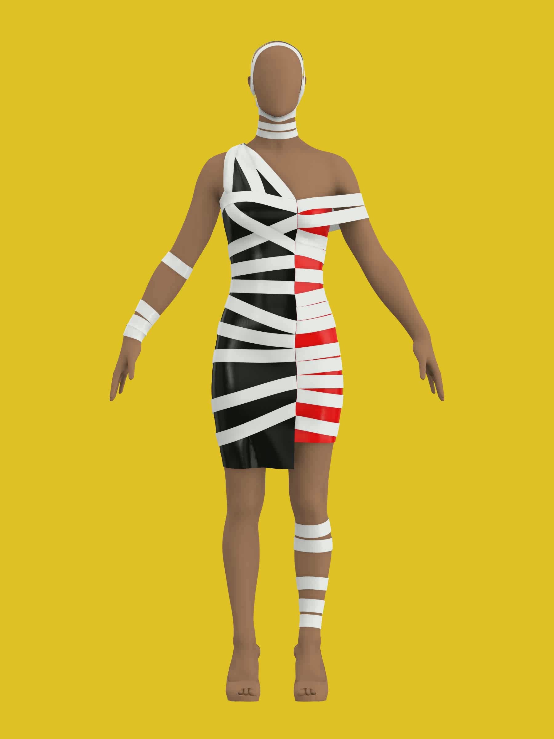 Mummy Stretch Dress (XS-XL) Drag Queen Halloween Costume Sewing Pattern Video