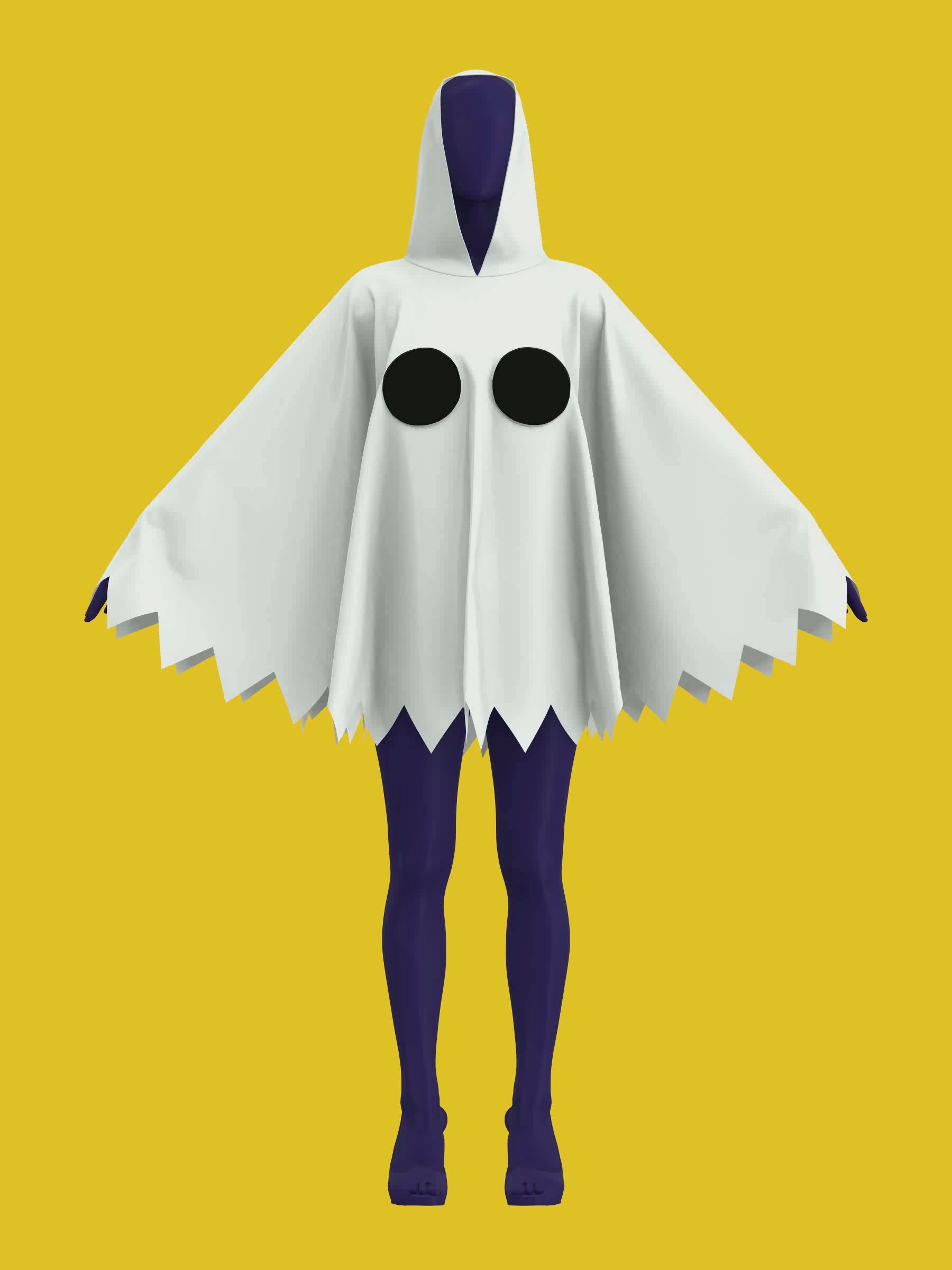 Ghost Hooded Poncho sewing pattern XS-4X for drag queen Halloween costume video