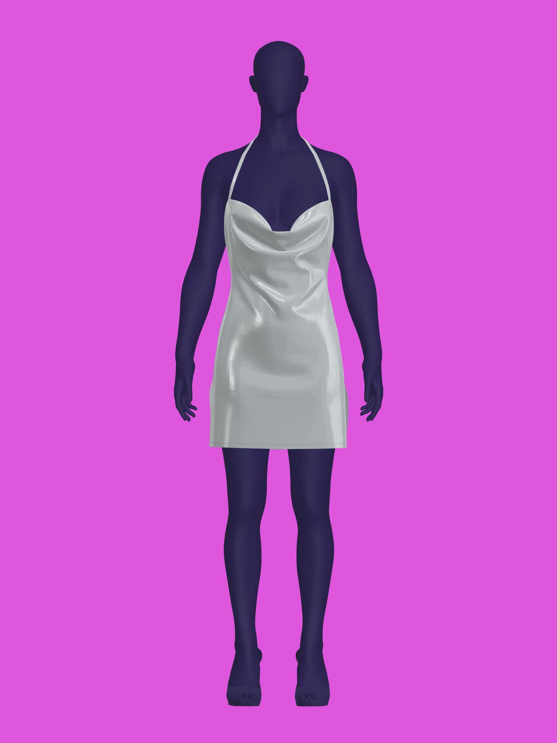 Cowl Neck Dress Sewing Pattern for Drag Queens by Katkow Paris Hilton Disco Party Easy Sew y2k Costume Mini