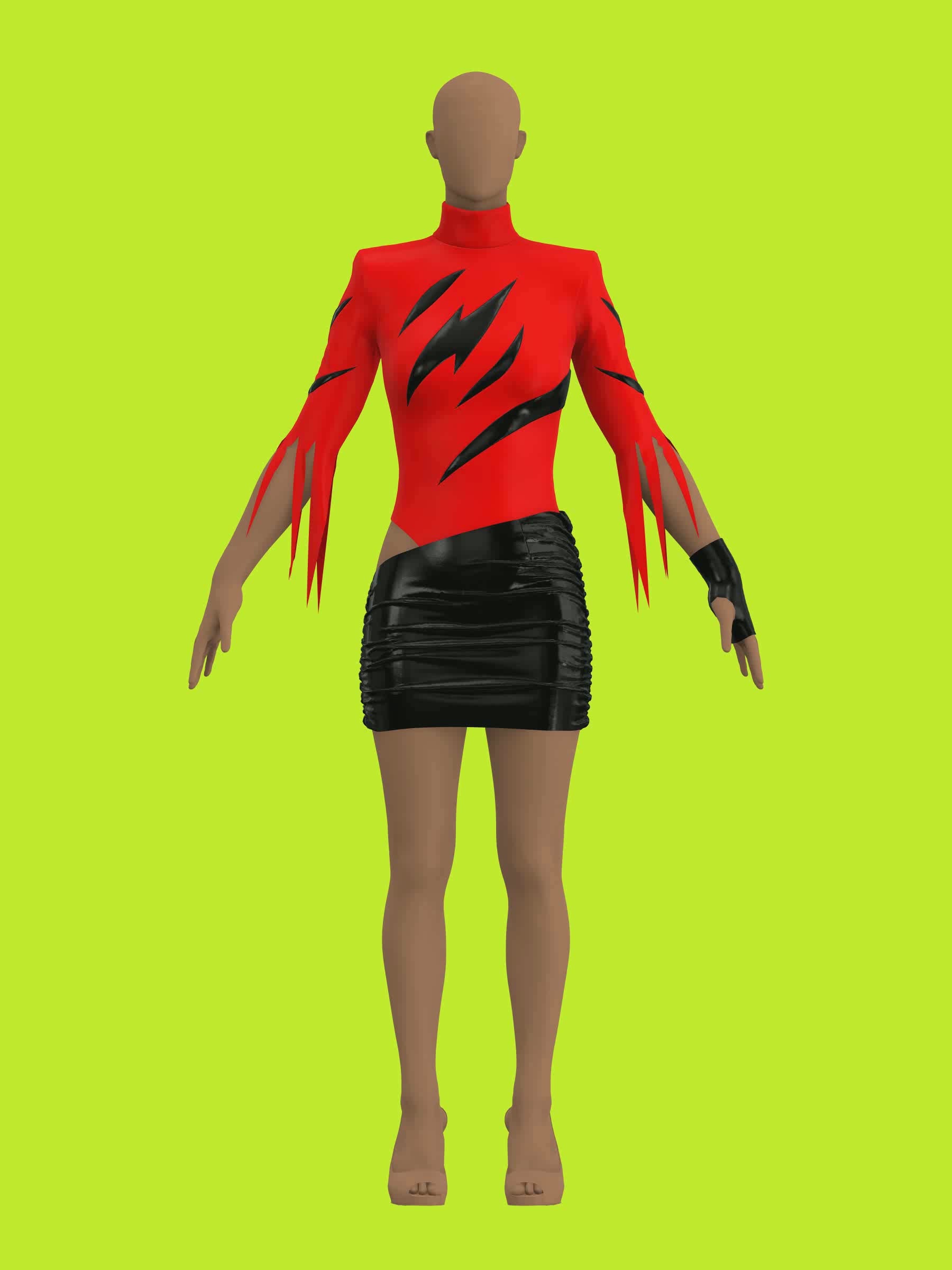 Slasher Leotard & Skirt Set (XS-XL) Drag Queen Halloween Costume Sewing Pattern Video