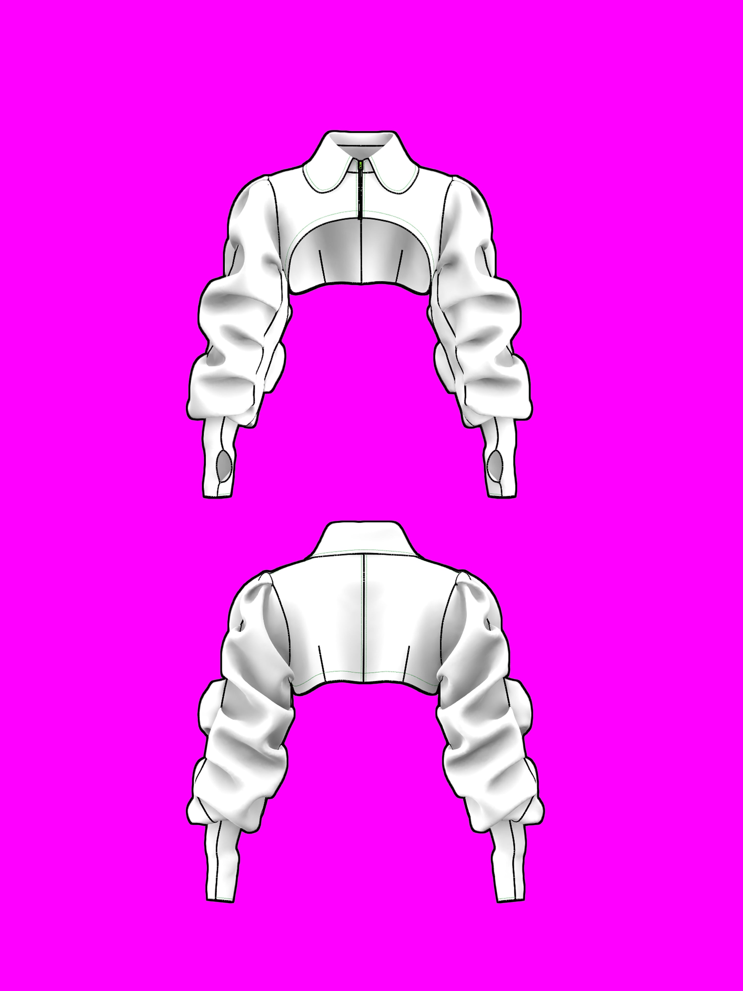 Ruched Sleeve Shrug Sewing Pattern For Drag Queens by Katkow oversized ruffle wrinkle sleeve pattern top accessory flats