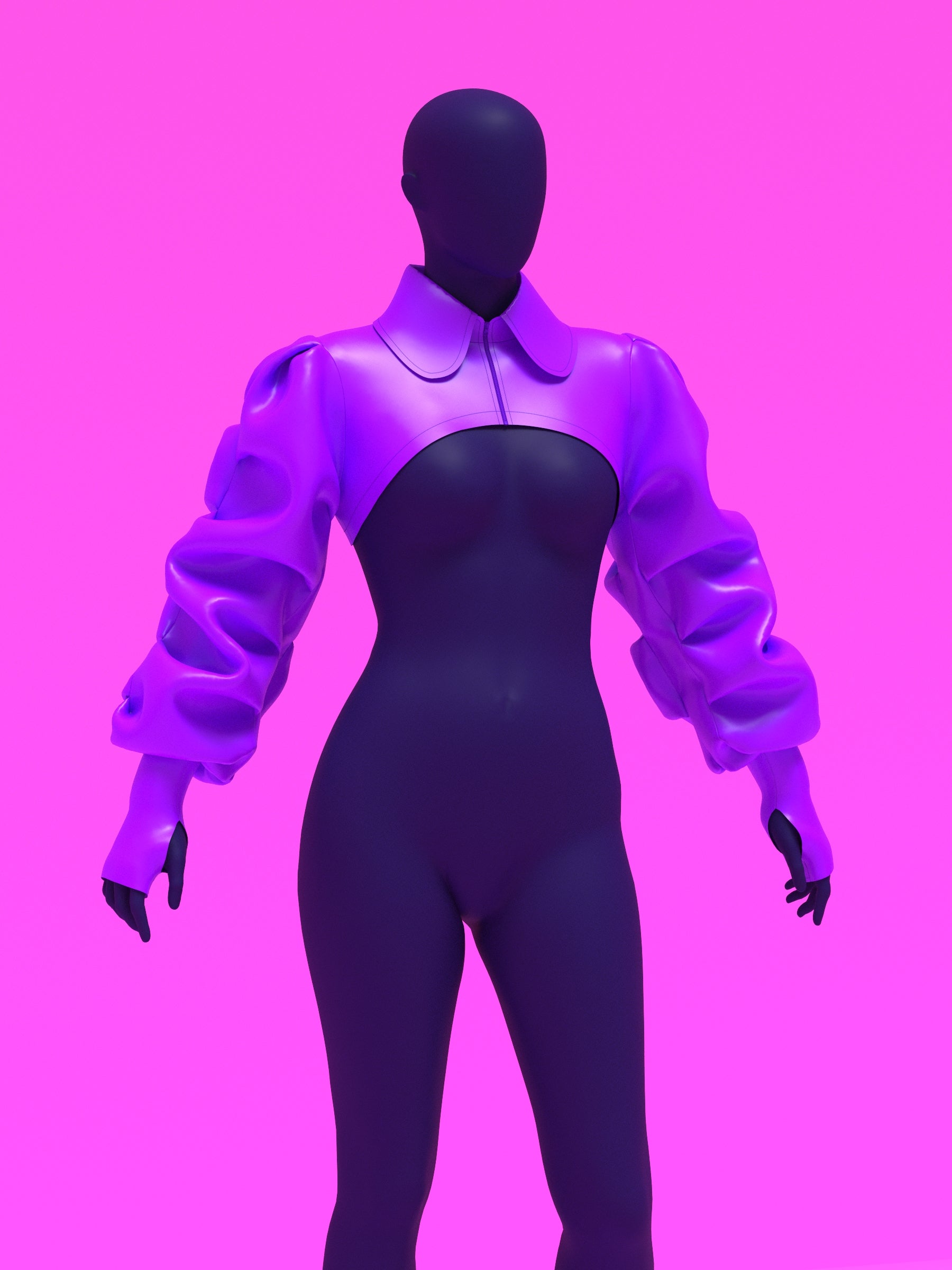 Ruched Sleeve Shrug Sewing Pattern For Drag Queens by Katkow oversized ruffle wrinkle sleeve pattern top accessory purple