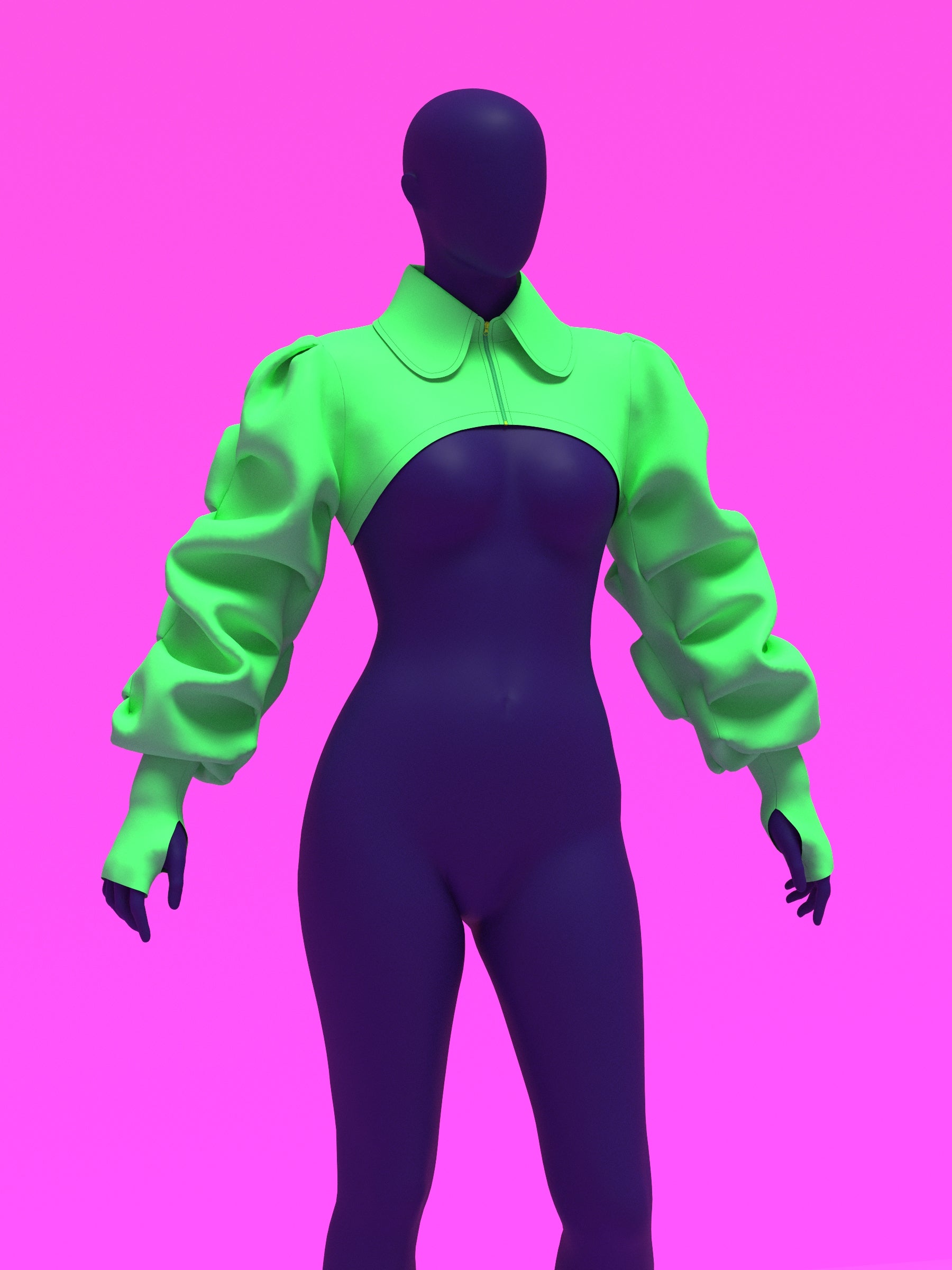 Ruched Sleeve Shrug Sewing Pattern For Drag Queens by Katkow oversized ruffle wrinkle sleeve pattern top accessory front