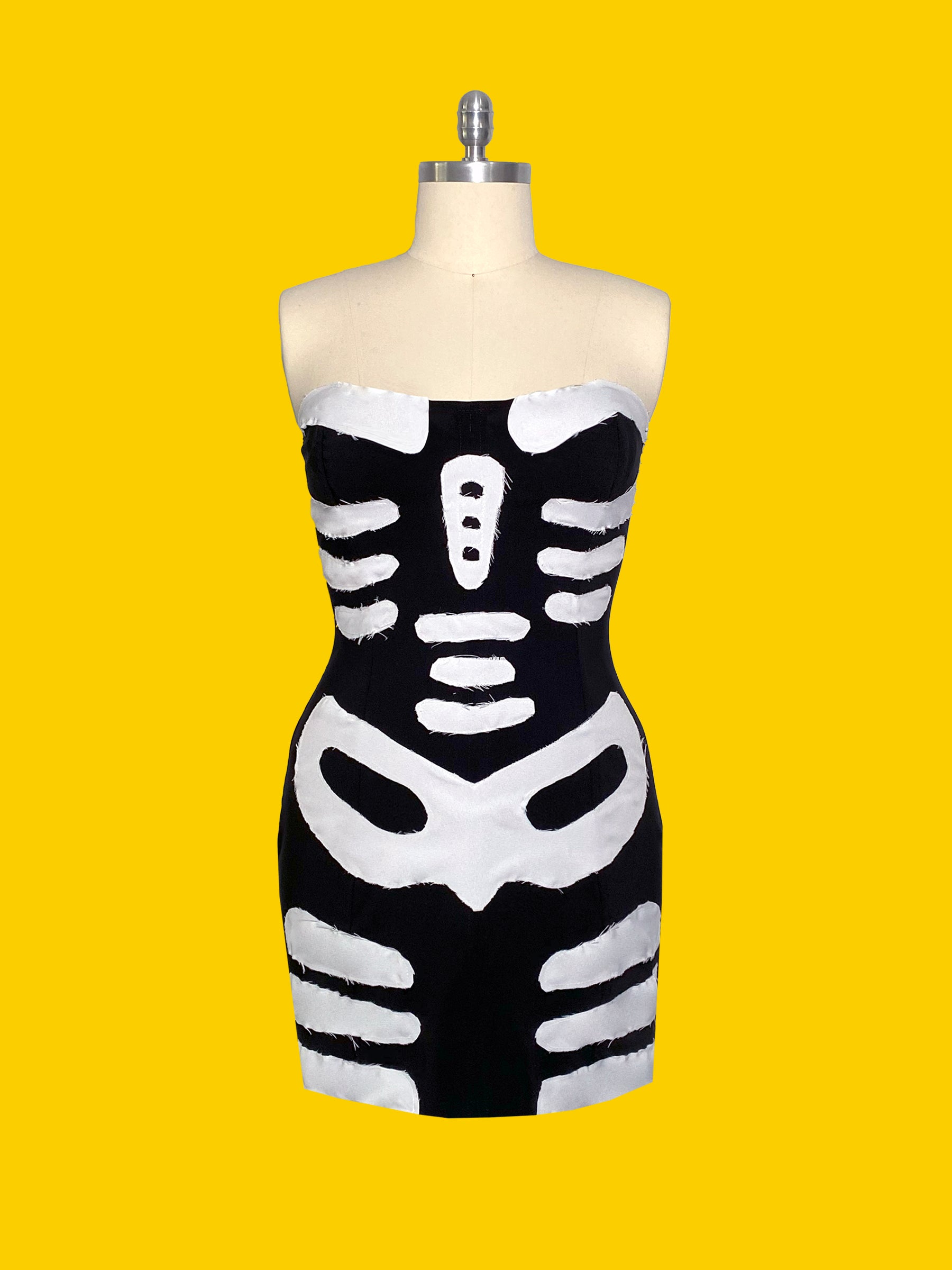 Skeleton Dress (XS-XL) Drag Queen Halloween Costume Sewing Pattern Katkow Front
