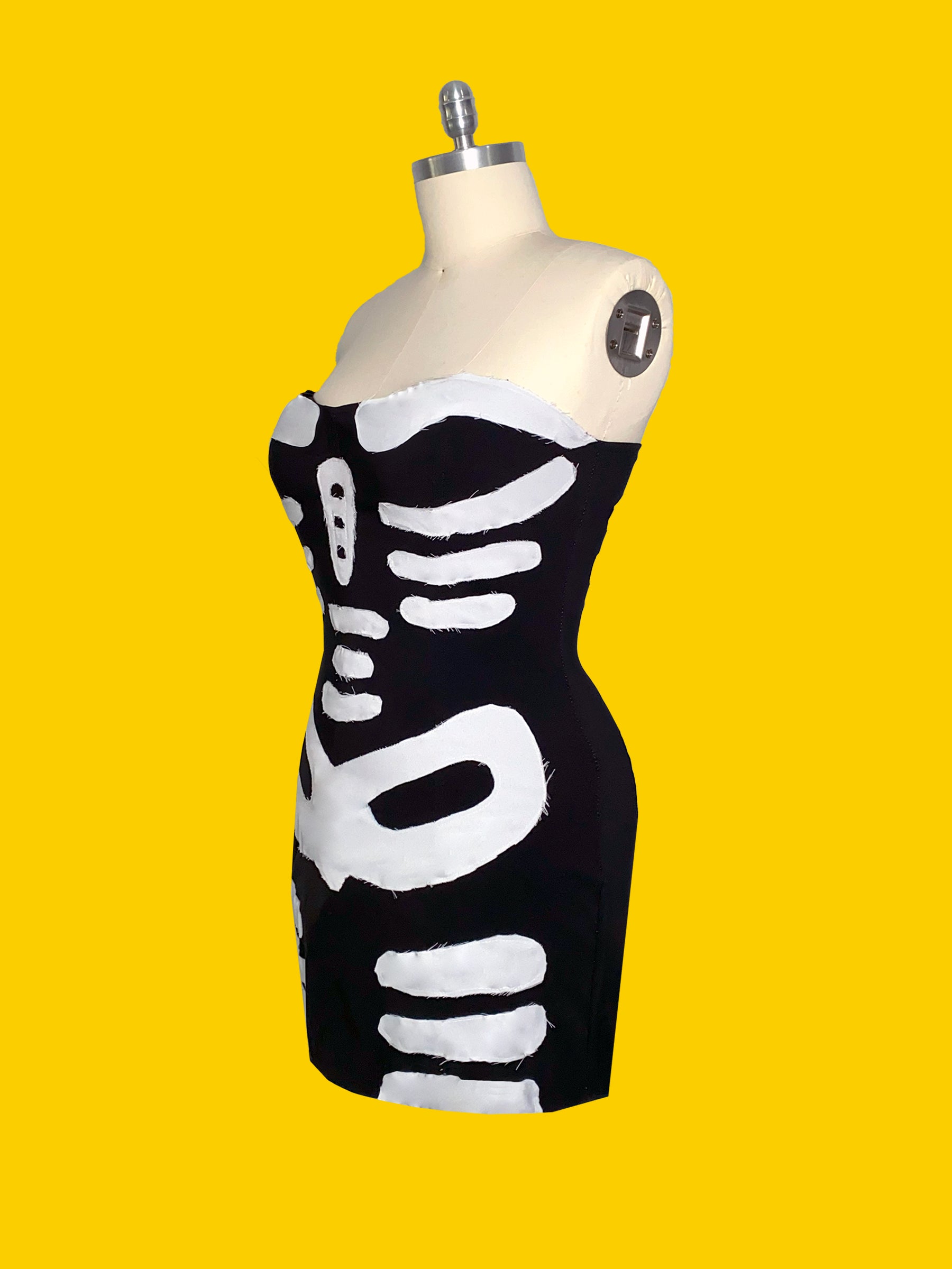 Skeleton Dress (XS-XL) Drag Queen Halloween Costume Sewing Pattern Katkow Side