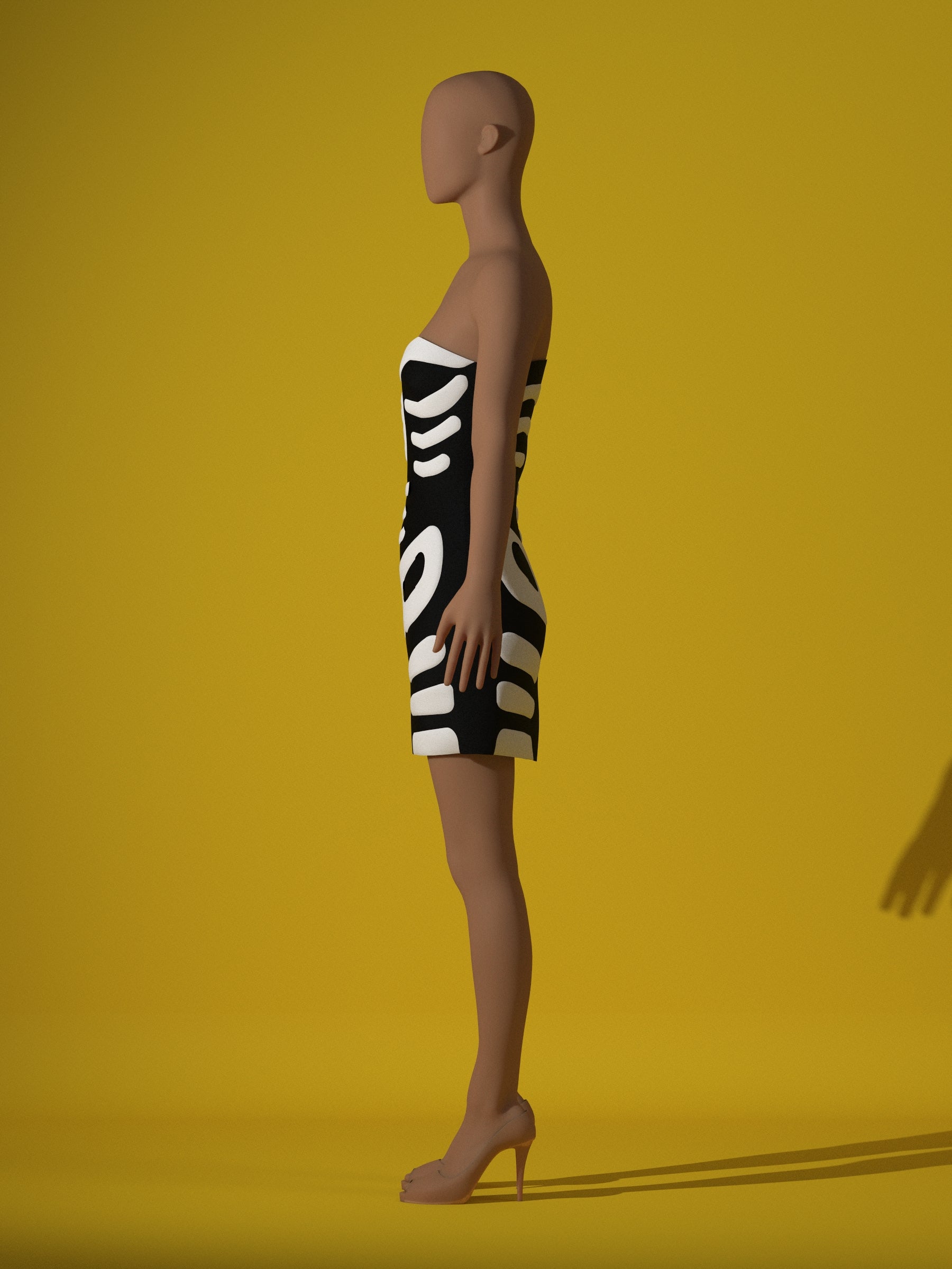 Skeleton Dress (XS-XL) Drag Queen Halloween Costume Sewing Pattern Katkow Side