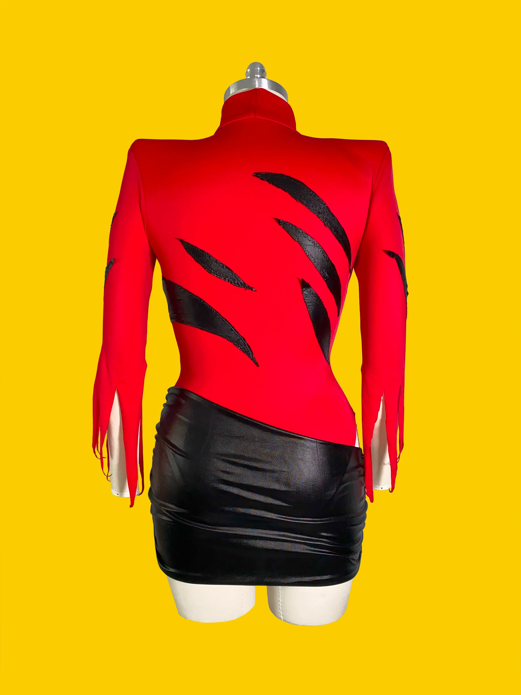 Slasher Leotard & Skirt Set (XS-XL) Drag Queen Halloween Costume Sewing Pattern Garment Back