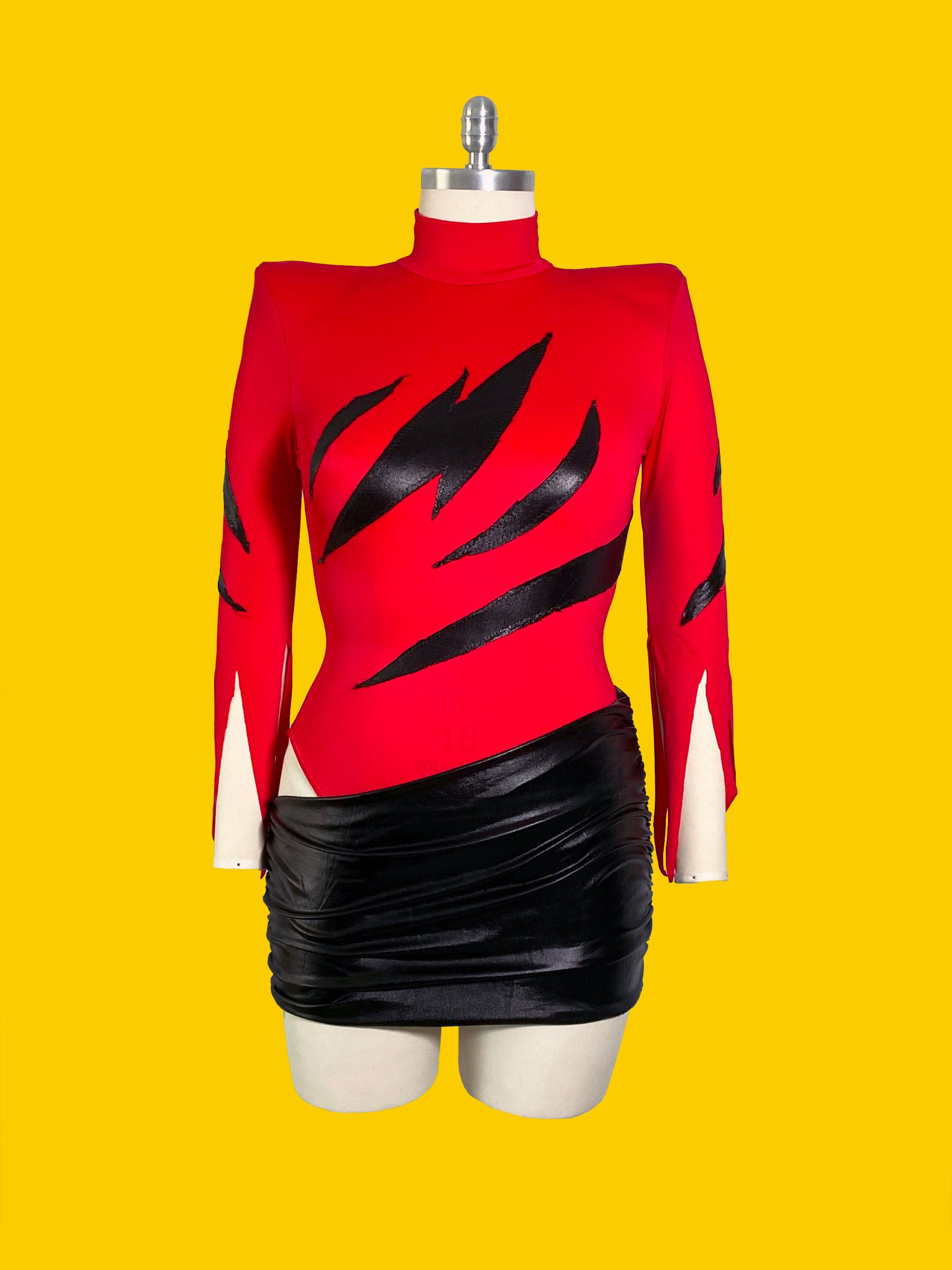 Slasher Leotard & Skirt Set (XS-XL) Drag Queen Halloween Costume Sewing Pattern Garment Front 2