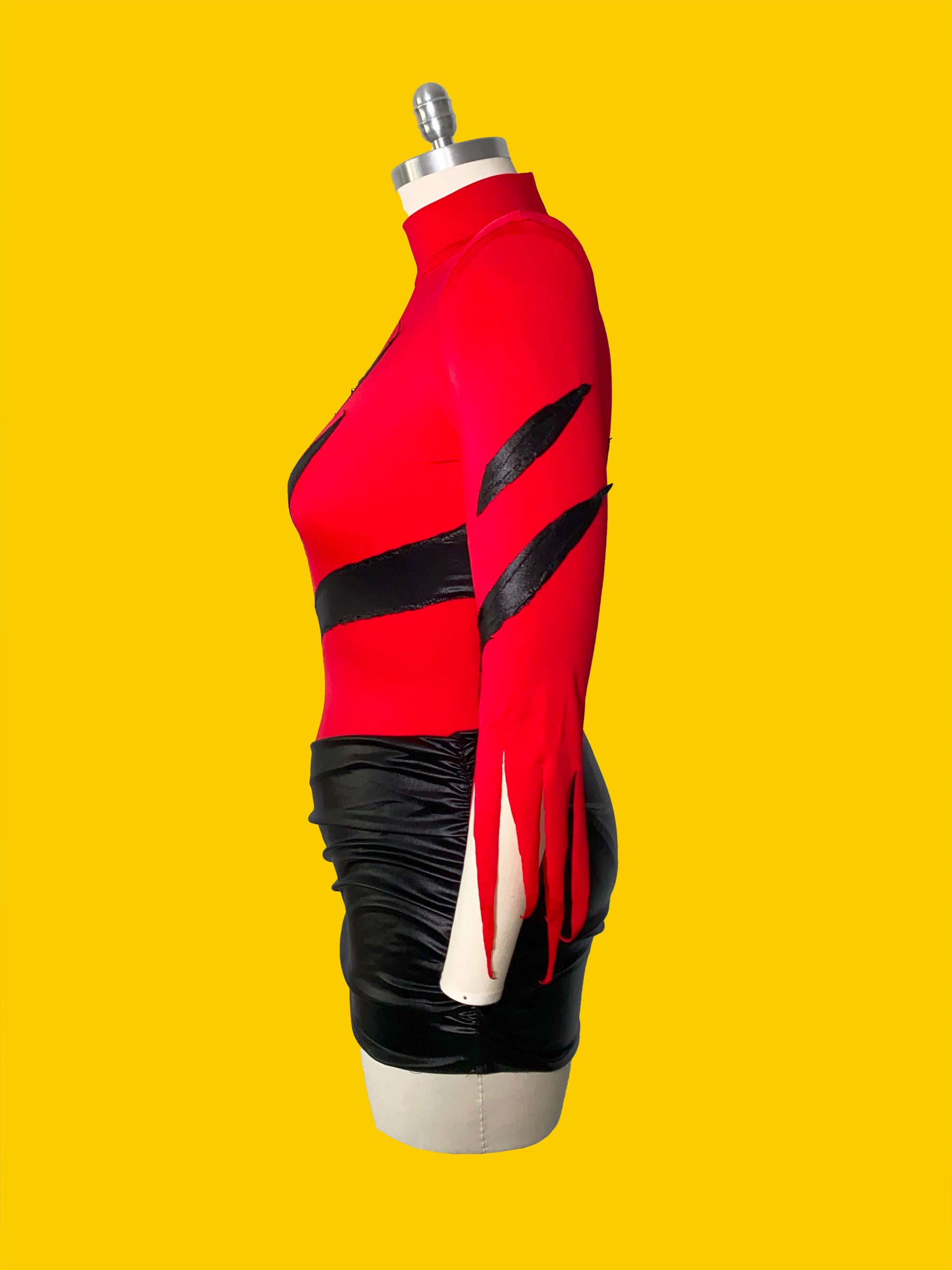 Slasher Leotard & Skirt Set (XS-XL) Drag Queen Halloween Costume Sewing Pattern Garment Side