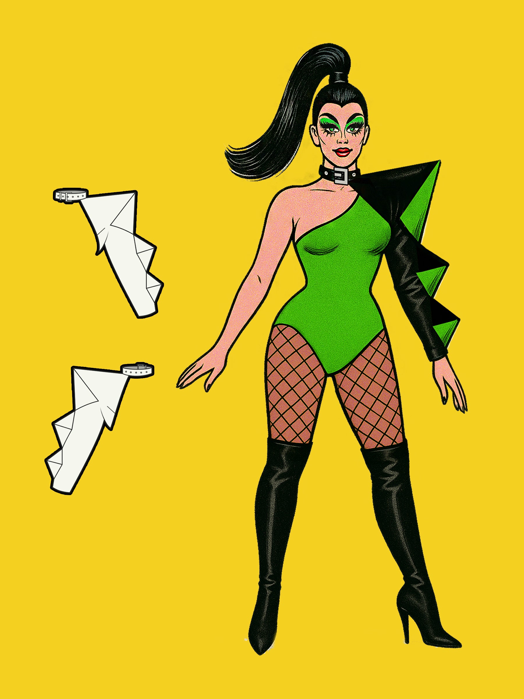 Spiked Buckle Sleeve Top sewing pattern XS-4X for drag queen Halloween costume thumb