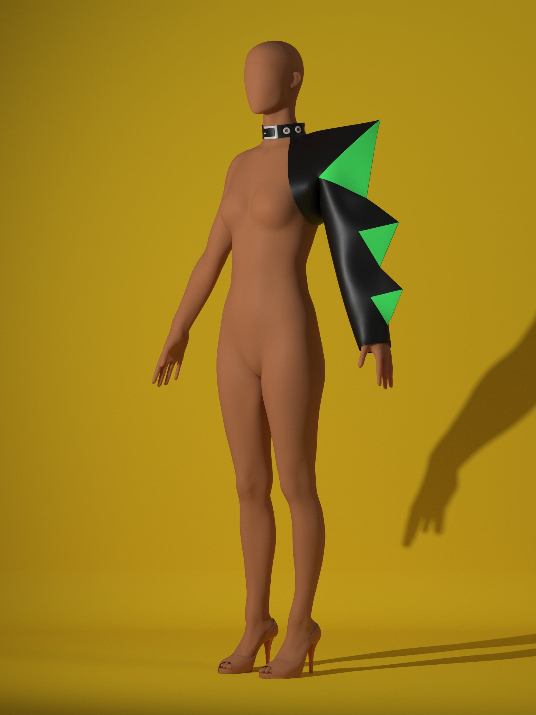 Spiked Buckle Sleeve Top sewing pattern XS-4X for drag queen Halloween costume pose angle