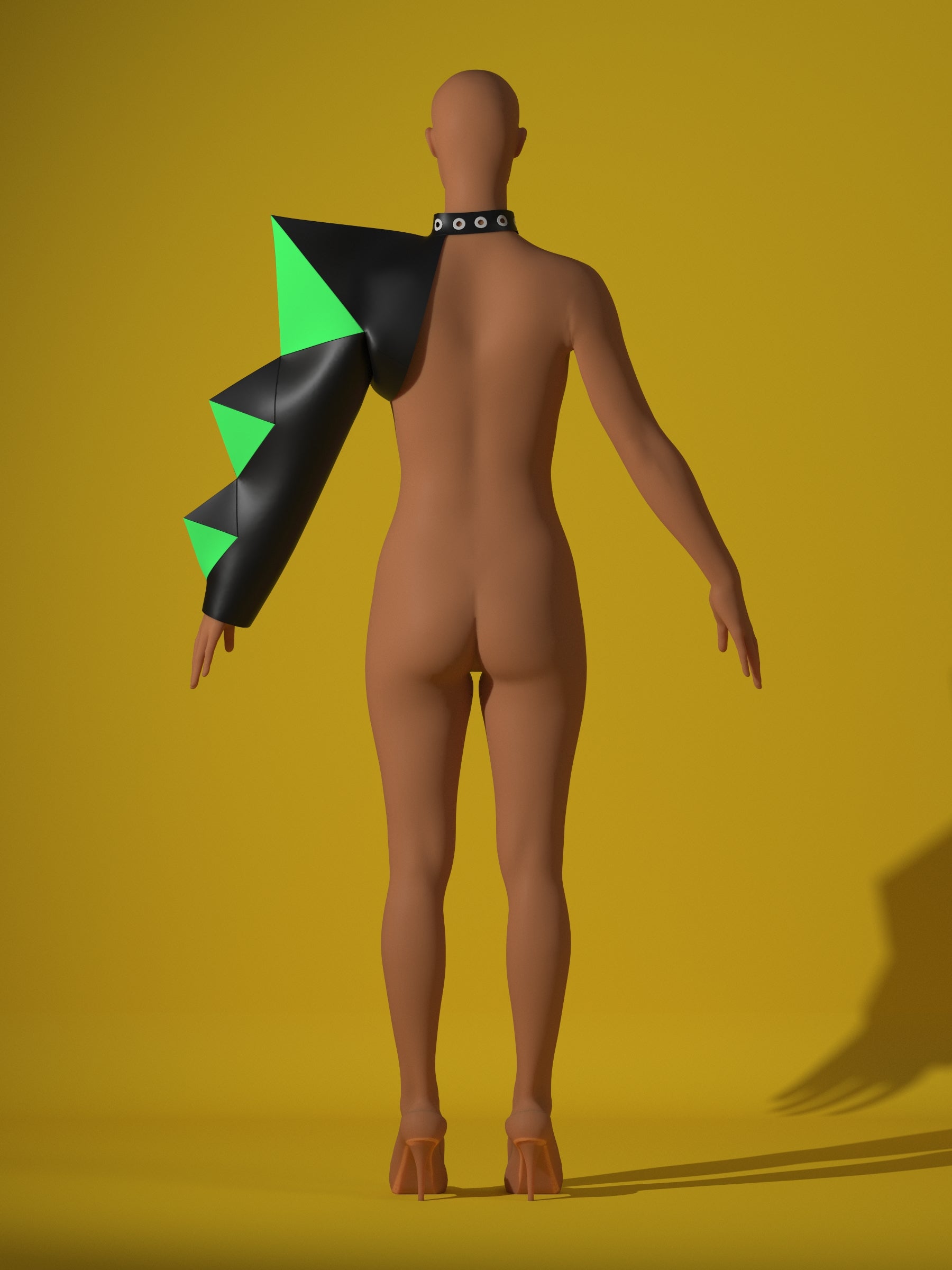 Spiked Buckle Sleeve Top sewing pattern XS-4X for drag queen Halloween costume pose back