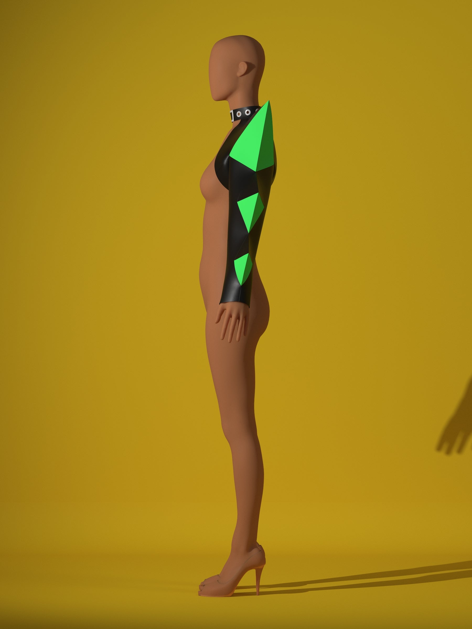 Spiked Buckle Sleeve Top sewing pattern XS-4X for drag queen Halloween costume pose side