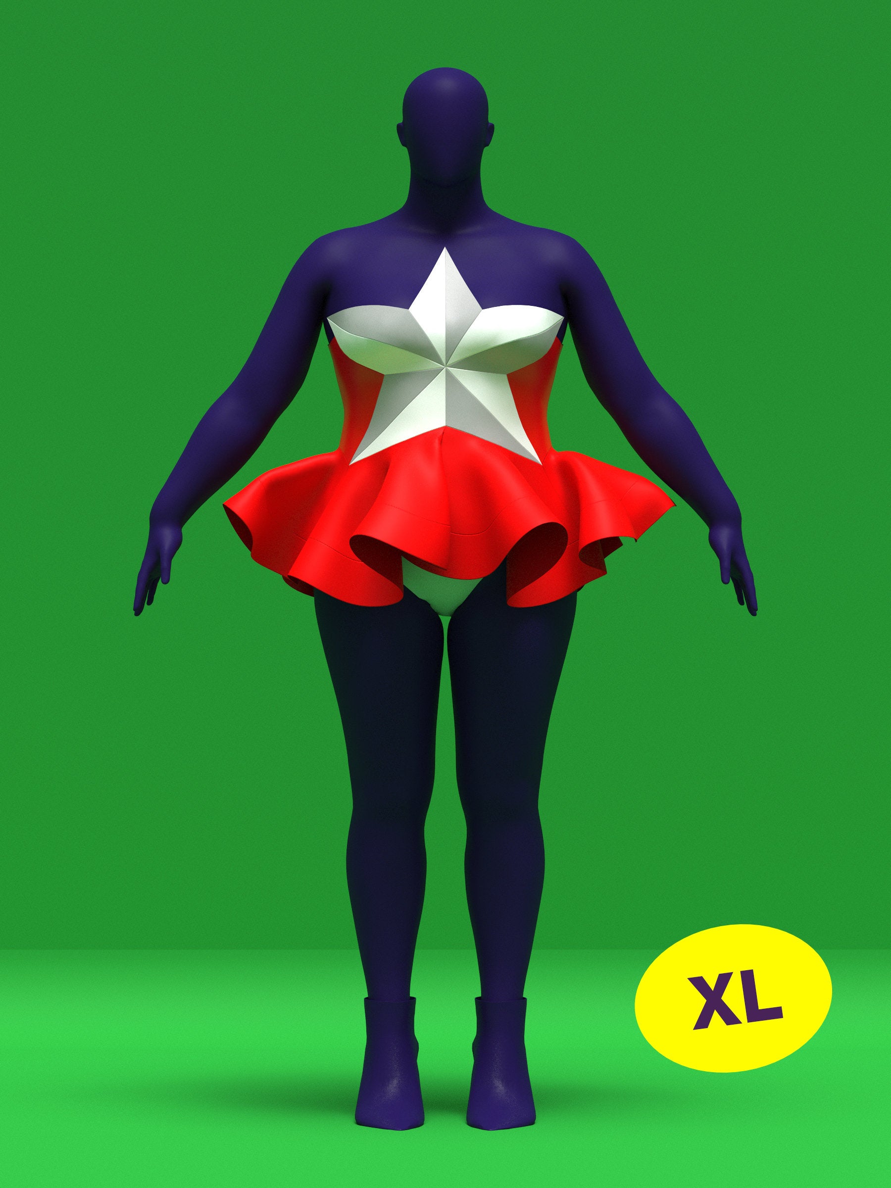 Star Corset Peplum and Thong (Set) Sewing Pattern for Drag Queens Holiday Christmas Costume Outfit Camp by Katkow Festive Corset Only Plus Size XL