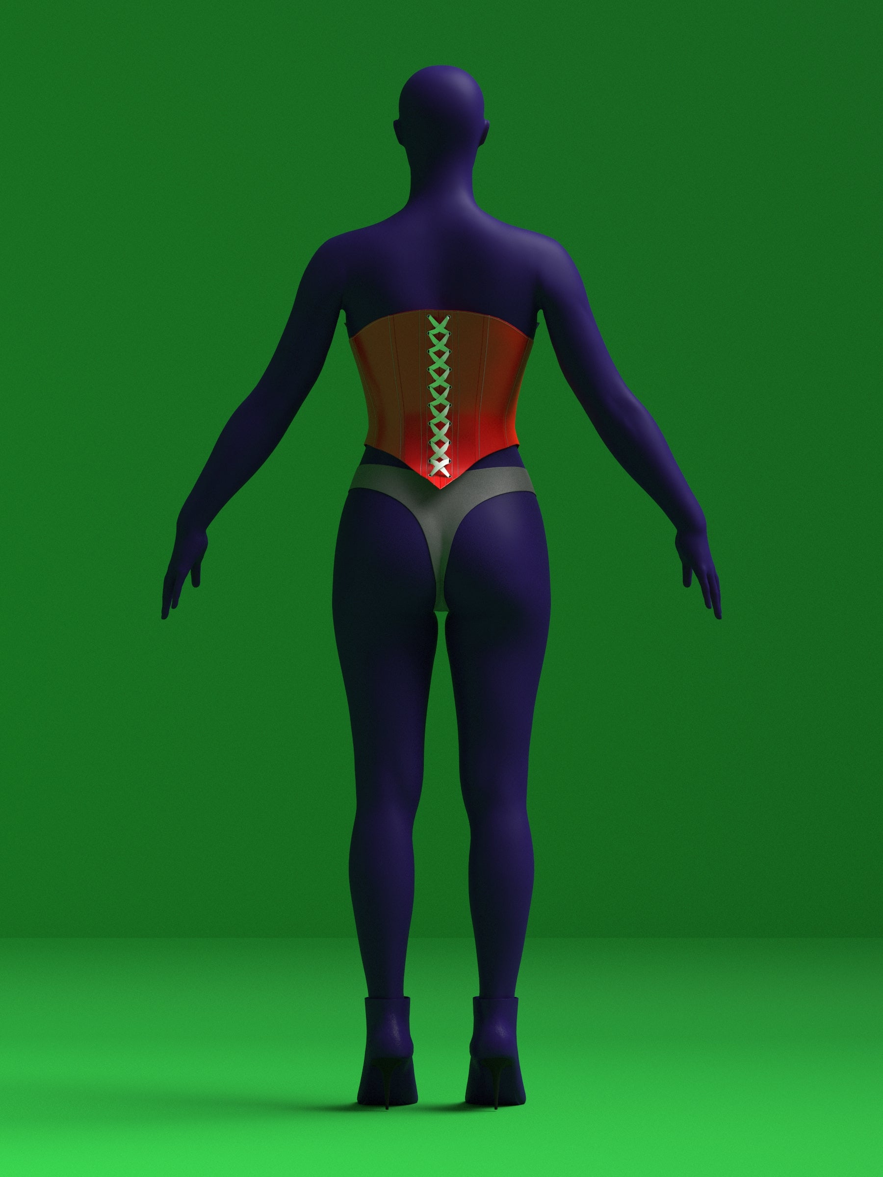 Star Corset Peplum and Thong (Set) Sewing Pattern for Drag Queens Holiday Christmas Costume Outfit Camp by Katkow Festive Corset Only Back