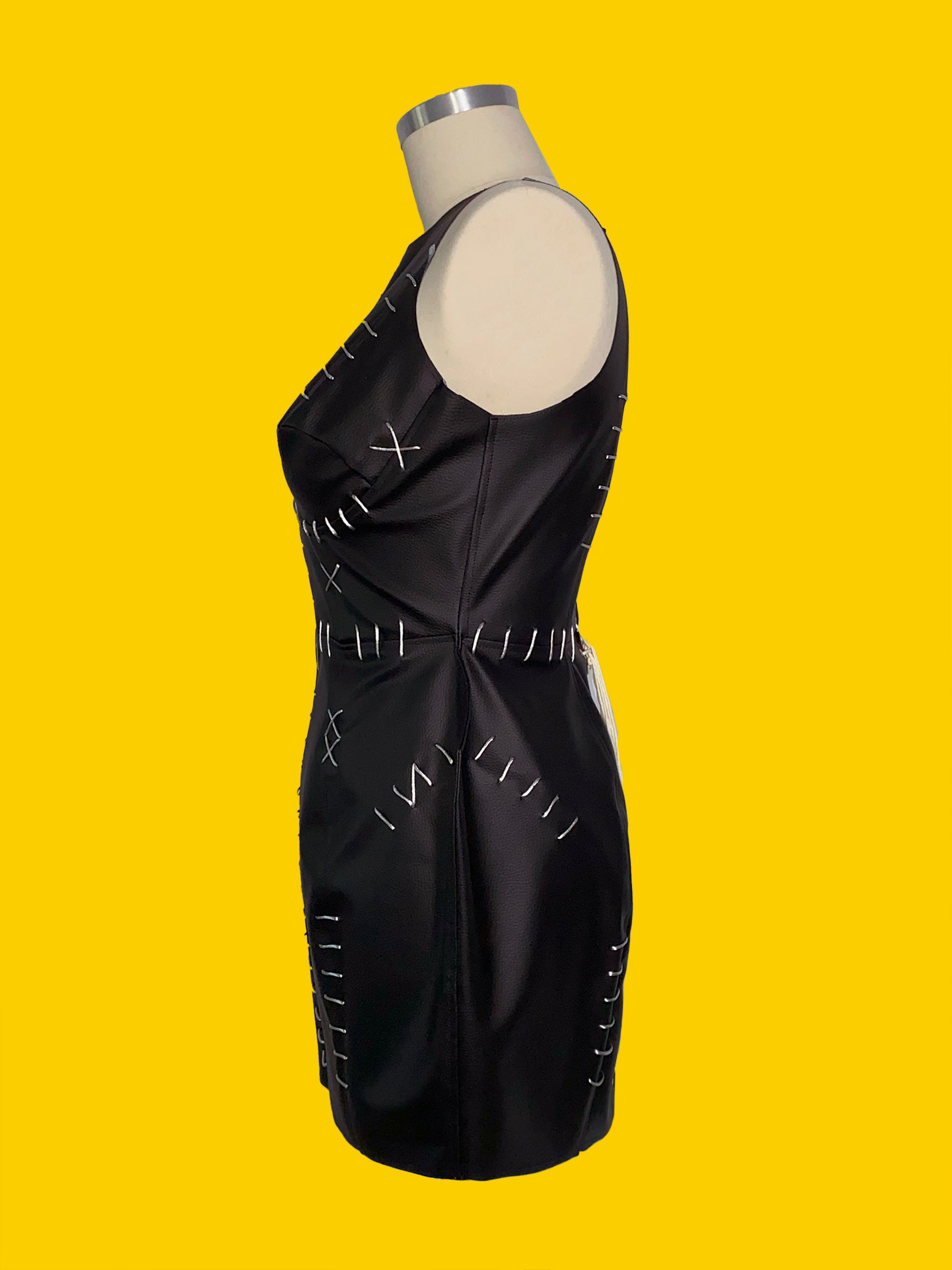 Stitched Pointed Hips Dress (XS-XL) Drag Queen Halloween Costume Sewing Pattern Side