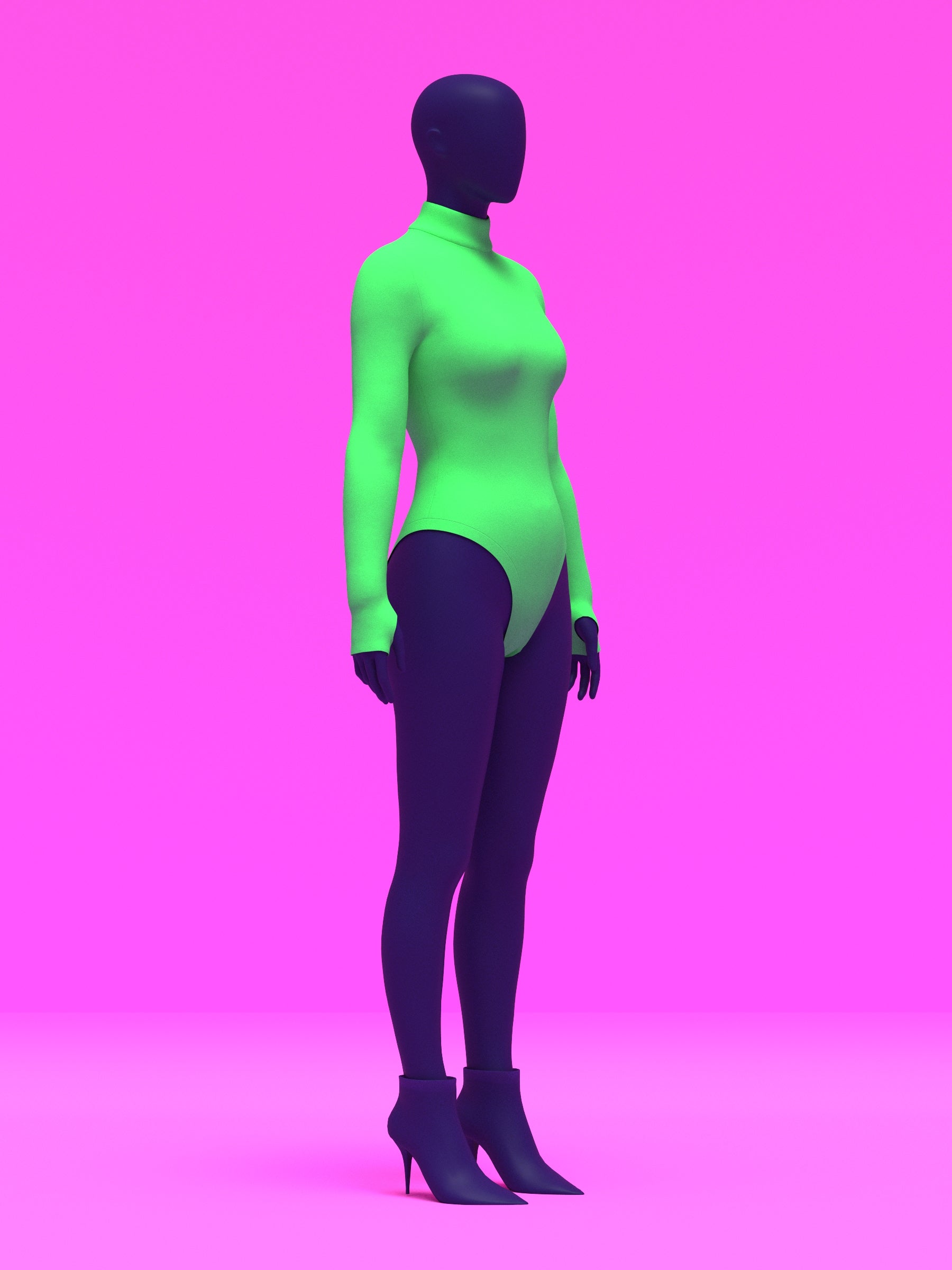 Long Sleeve Leotard Sewing Pattern For Drag Queens and Womens Cosplay Stretch Dancewear Costume Easy Sew by Katkow Front Angle