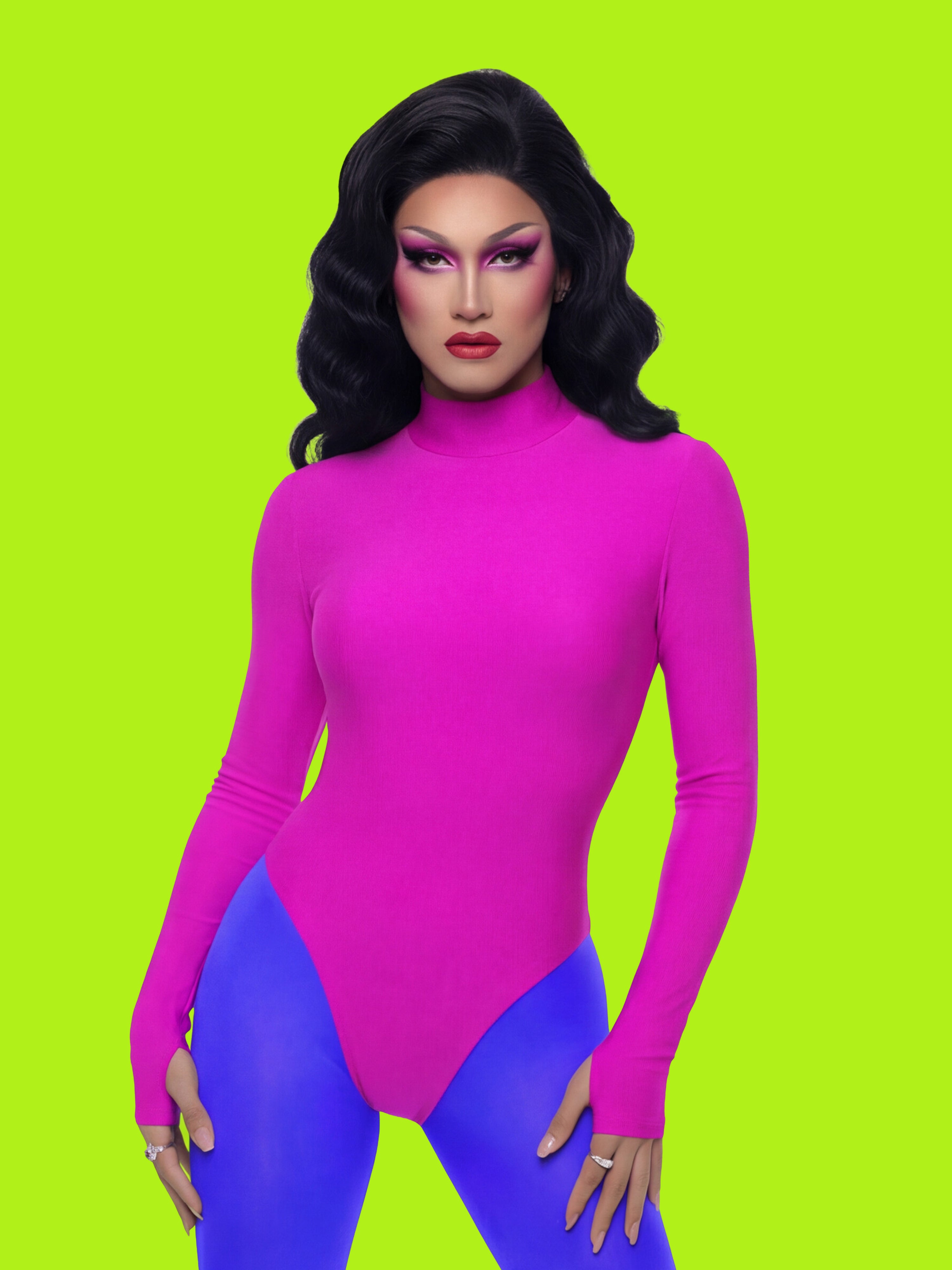 Long Sleeve Leotard Sewing Pattern For Drag Queens and Womens Cosplay Stretch Dancewear Costume Easy Sew by Katkow Model