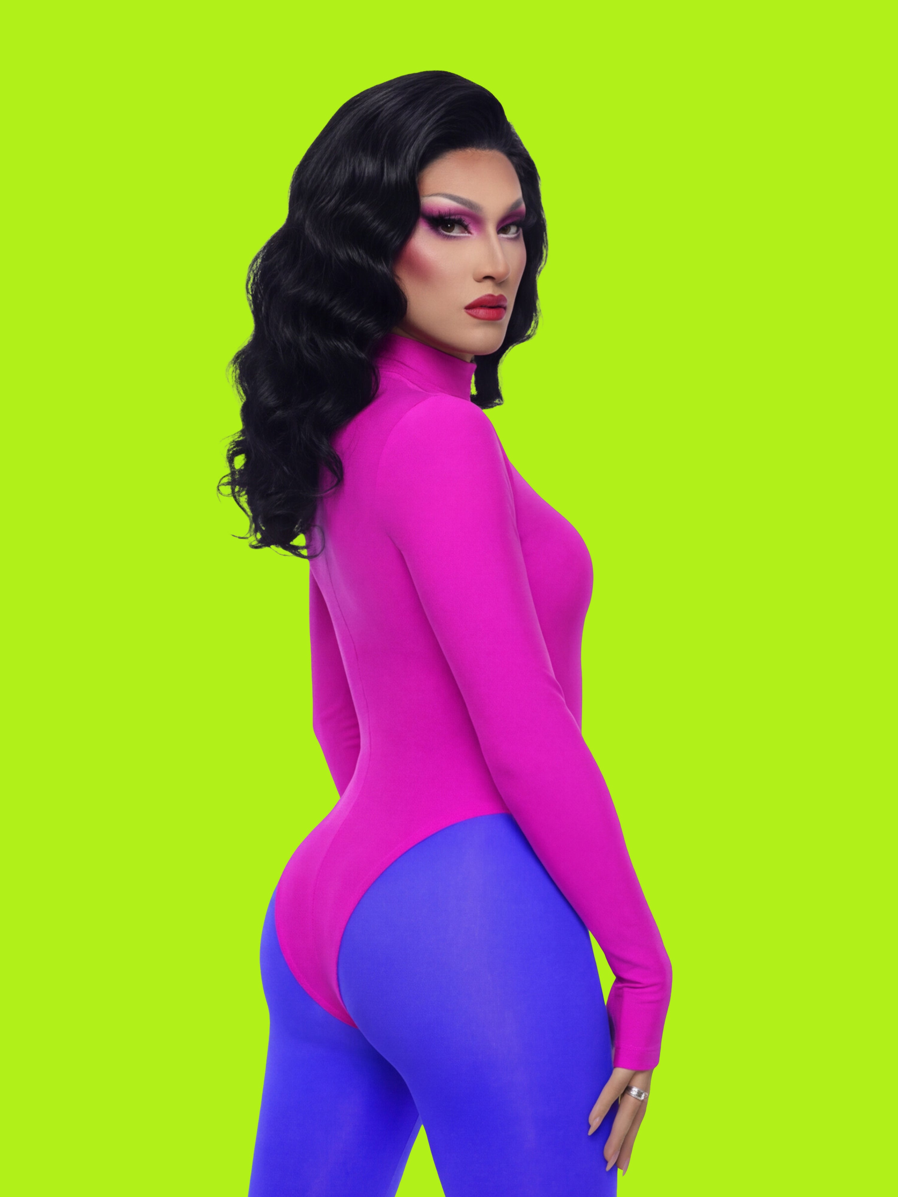 Long Sleeve Leotard Sewing Pattern For Drag Queens and Womens Cosplay Stretch Dancewear Costume Easy Sew by Katkow Model