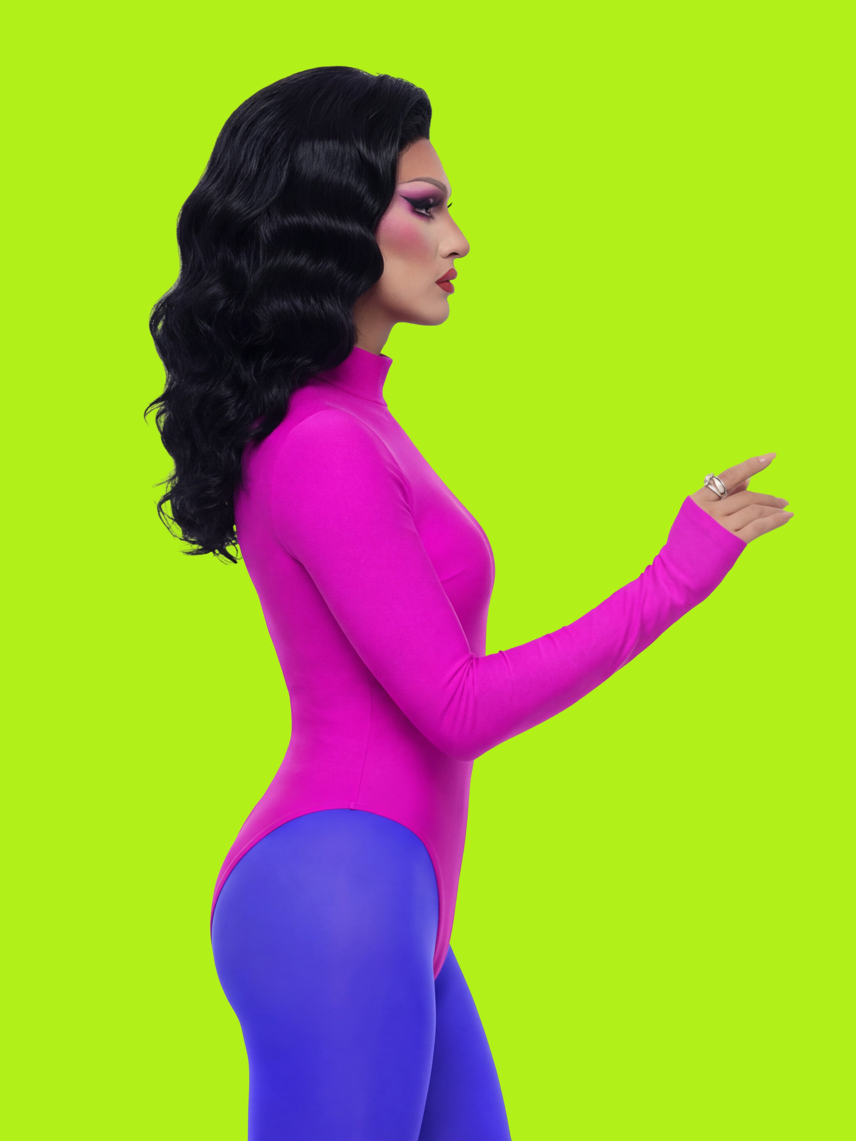 Long Sleeve Leotard Sewing Pattern For Drag Queens and Womens Cosplay Stretch Dancewear Costume Easy Sew by Katkow Model