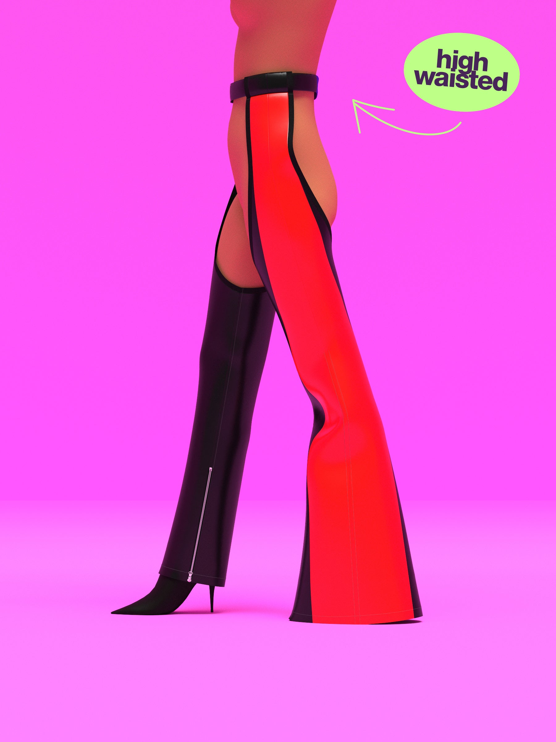 Striped Chaps Sewing Pattern For Drag Queens by Katkow Festival Rave Costume Cosplay Bell Bottoms High Waisted