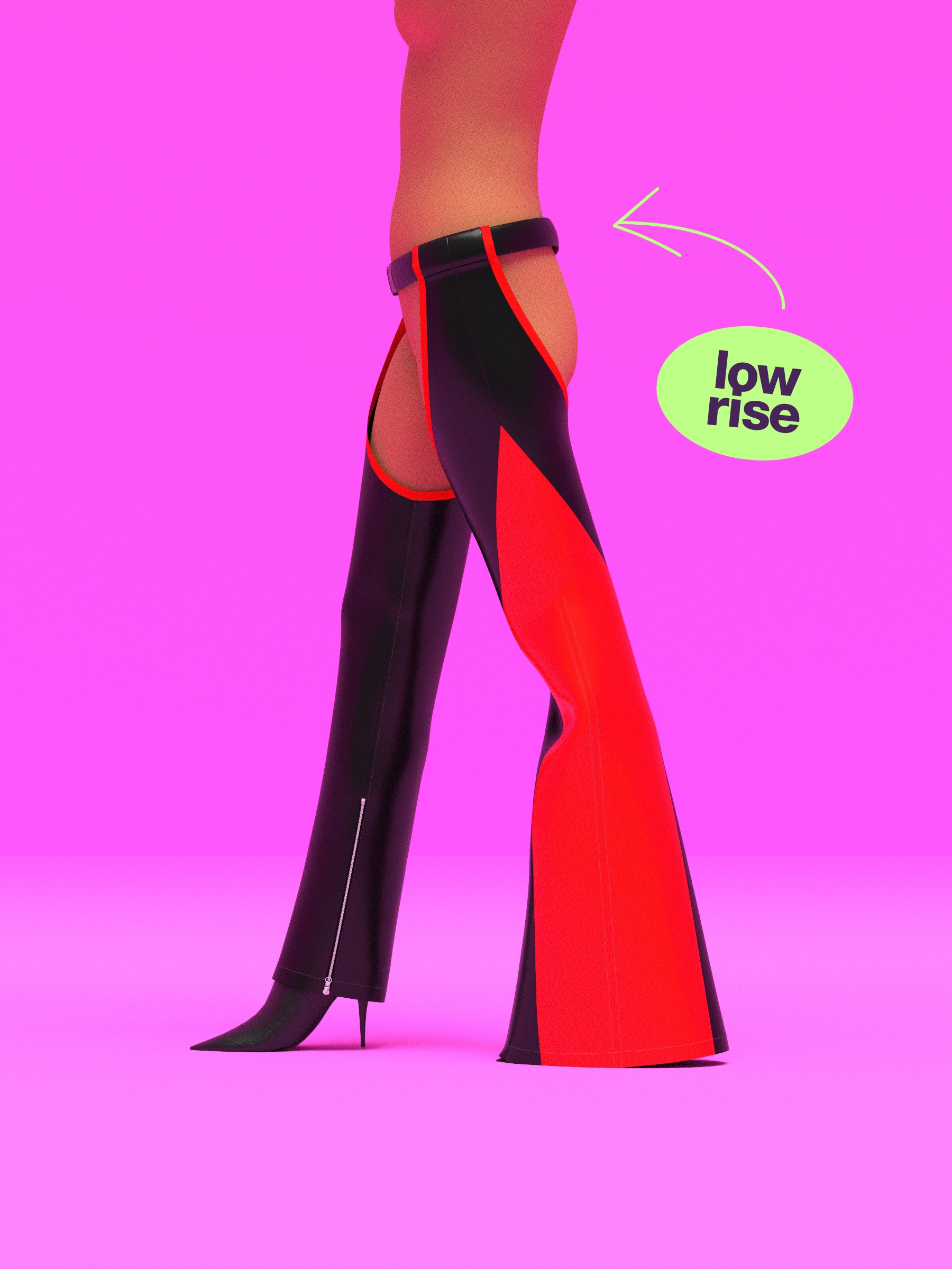 Striped Chaps Sewing Pattern For Drag Queens by Katkow Festival Rave Costume Cosplay Bell Bottoms Low Rise