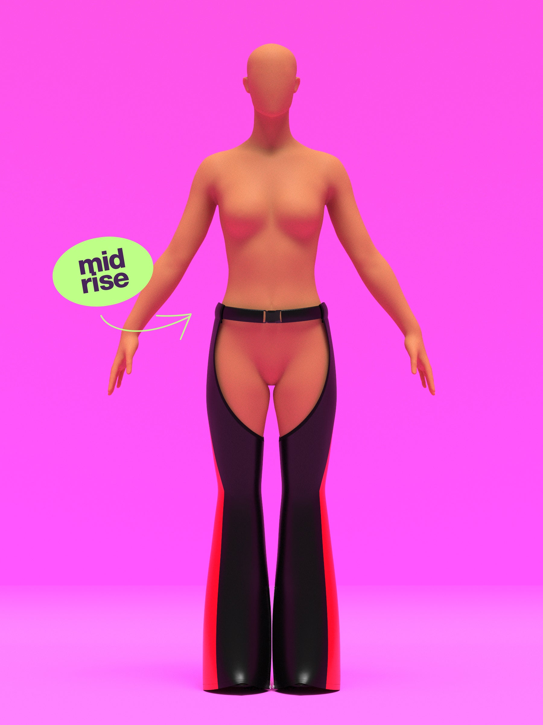 Striped Chaps Sewing Pattern For Drag Queens by Katkow Festival Rave Costume Cosplay Mid Rise