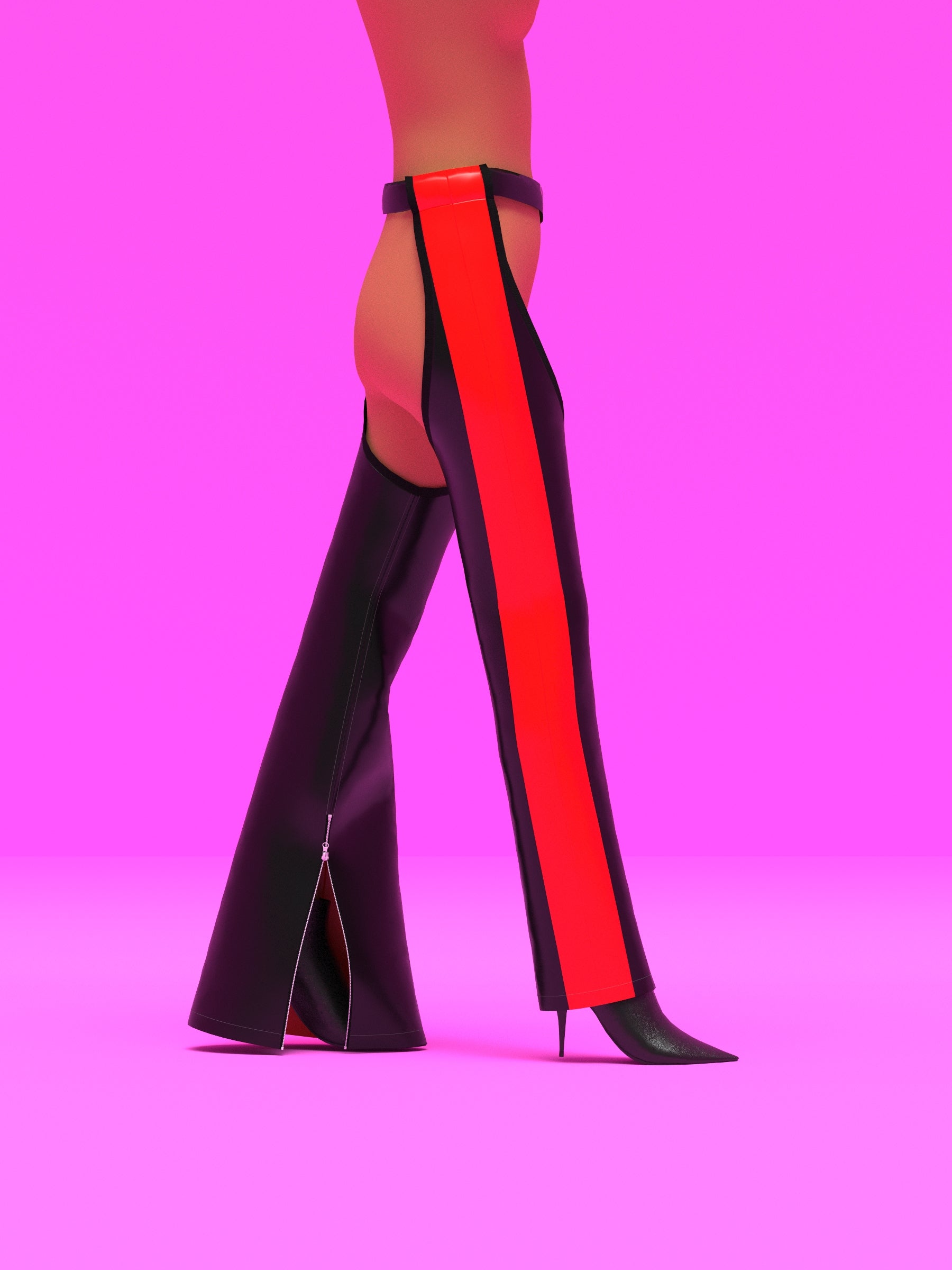 Striped Chaps Sewing Pattern For Drag Queens by Katkow Festival Rave Costume Cosplay Bell Bottoms Mid Stripe