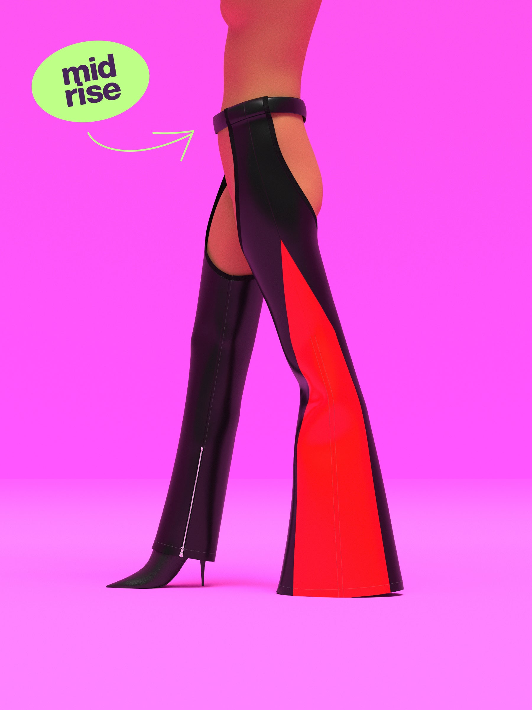 Striped Chaps Sewing Pattern For Drag Queens by Katkow Festival Rave Costume Cosplay Bell Bottoms Mid Rise